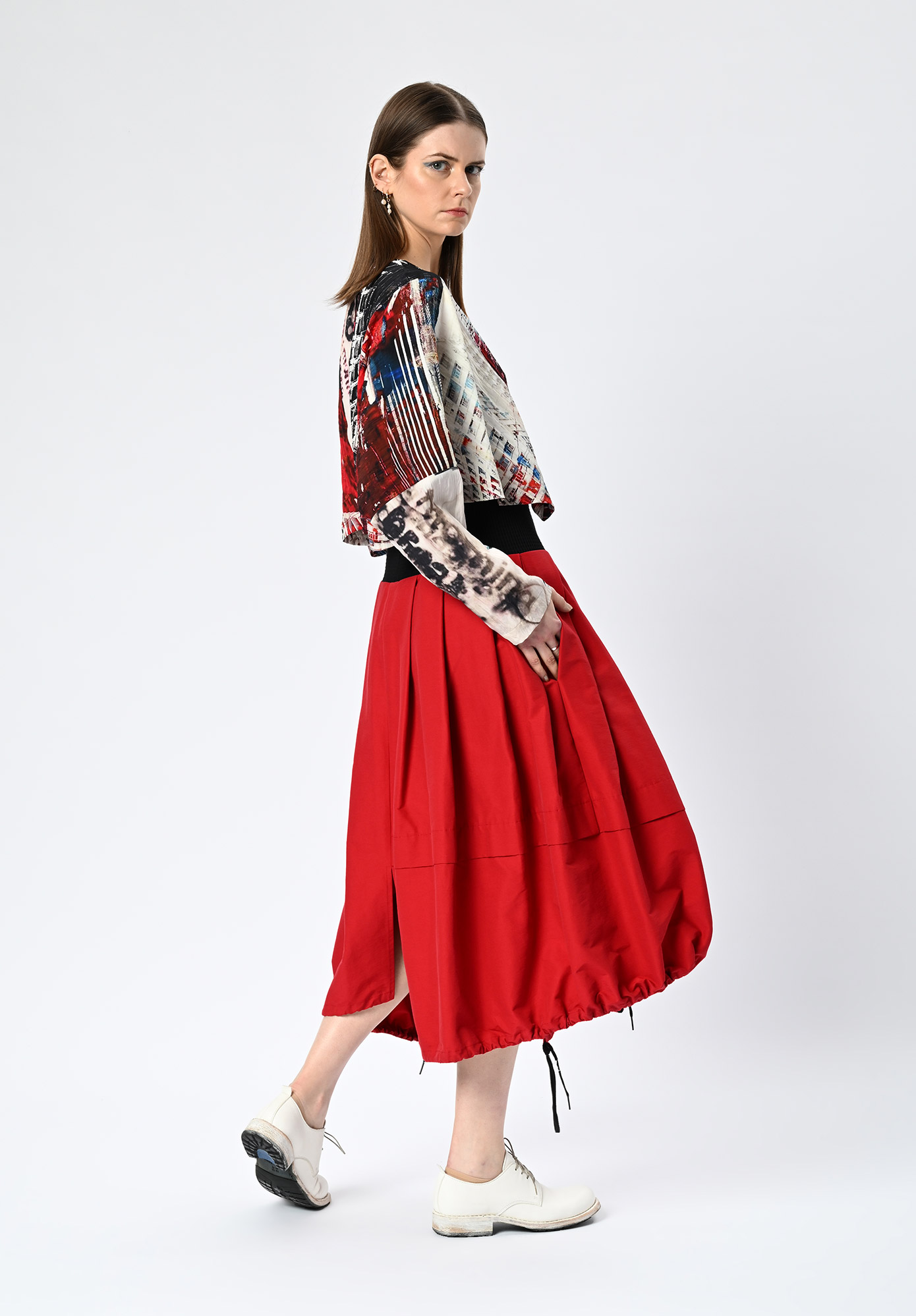 MM SÖHN - CITY LIFE CROPPED SHRUG - URBANESQUE PRINT