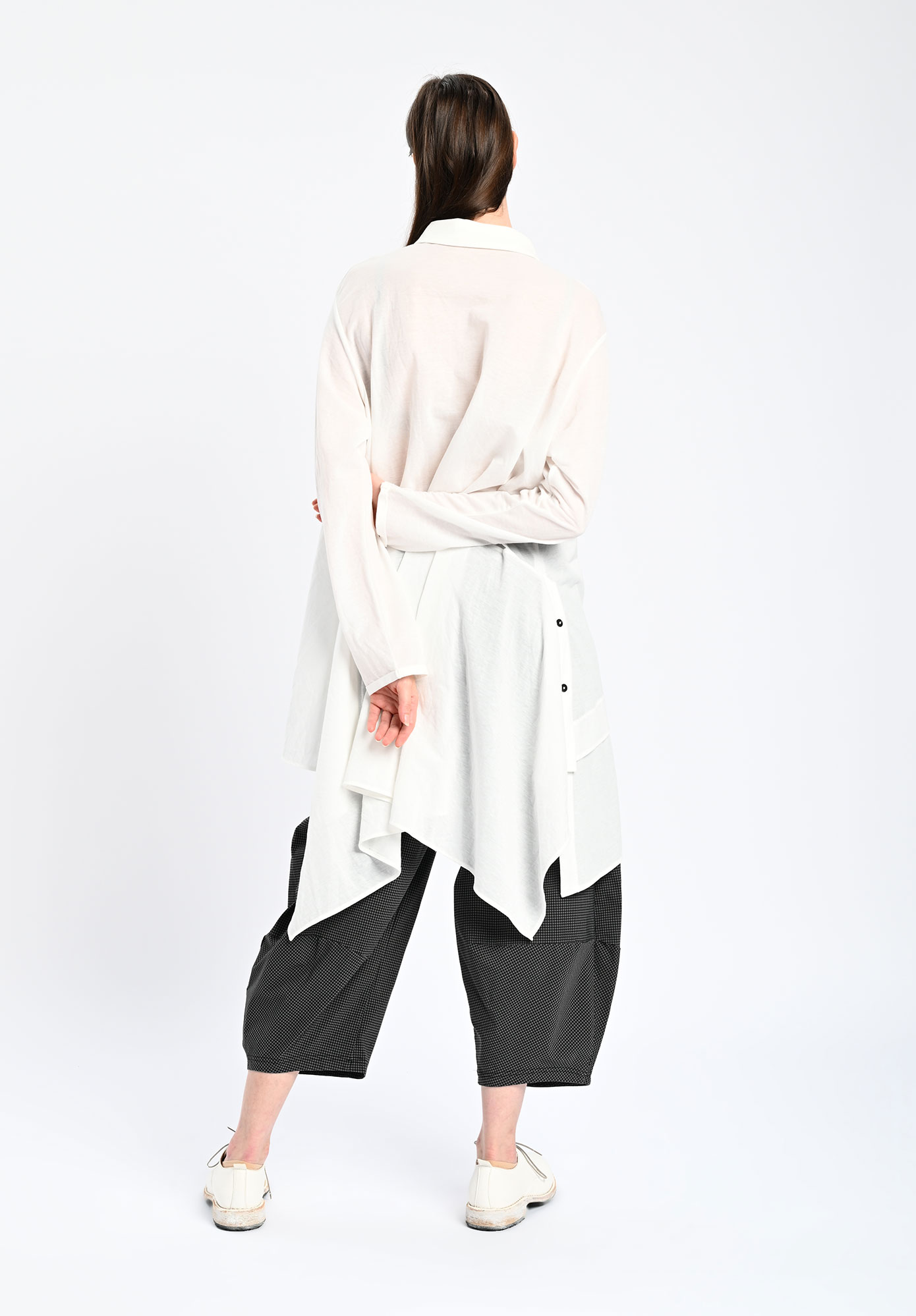 STUDIO RUNDHOLZ | BLACK LABEL - TULIP LEG PANT - BLACK CHECK STUDIO RUNDHOLZ | BLACK LABEL - TULIP LEG PANT - BLACK CHECK