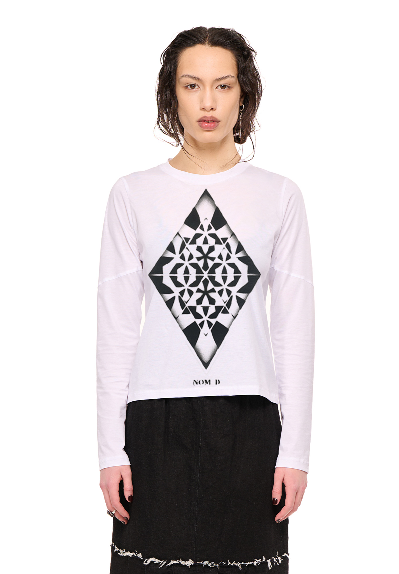 NOM*d - BASE LONG SLEEVE - BLACK DIAMOND STENCIL