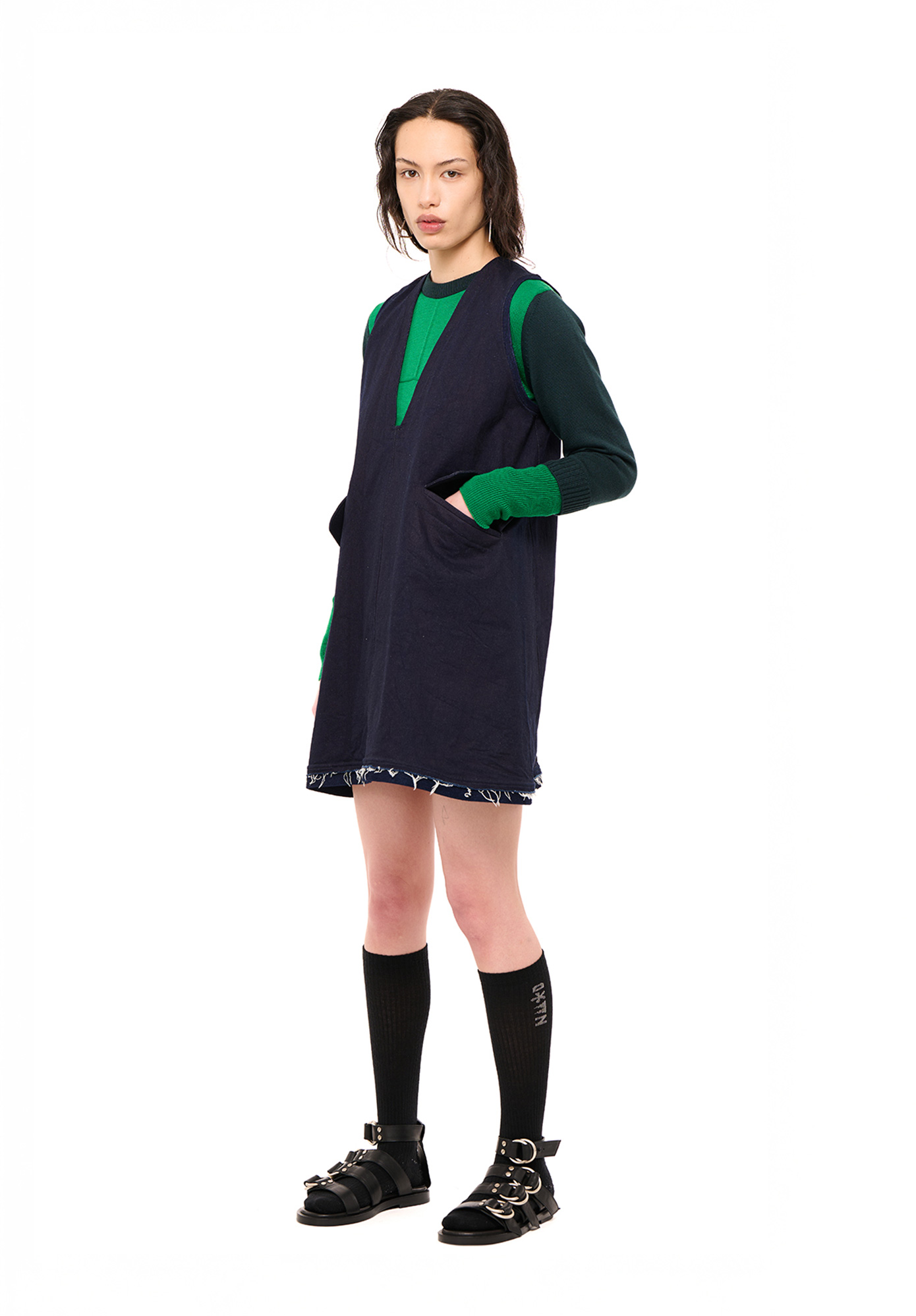 NOM*d - MOD'S MINI DRESS - INDIGO