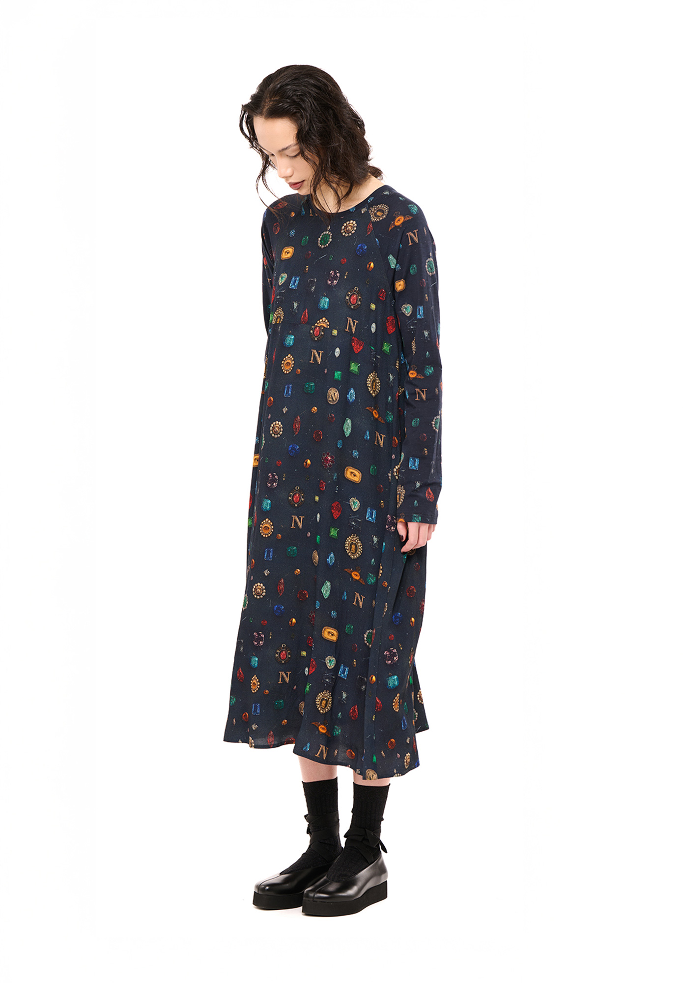 NOM*d - UNMIXED SLIP DRESS - BEJEWELED PRINT