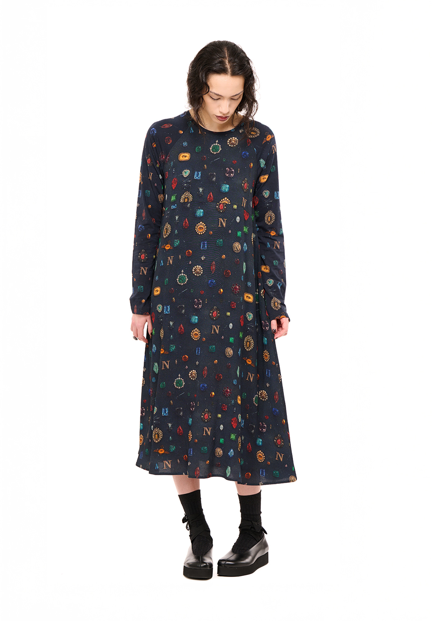 NOM*d - UNMIXED SLIP DRESS - BEJEWELED PRINT