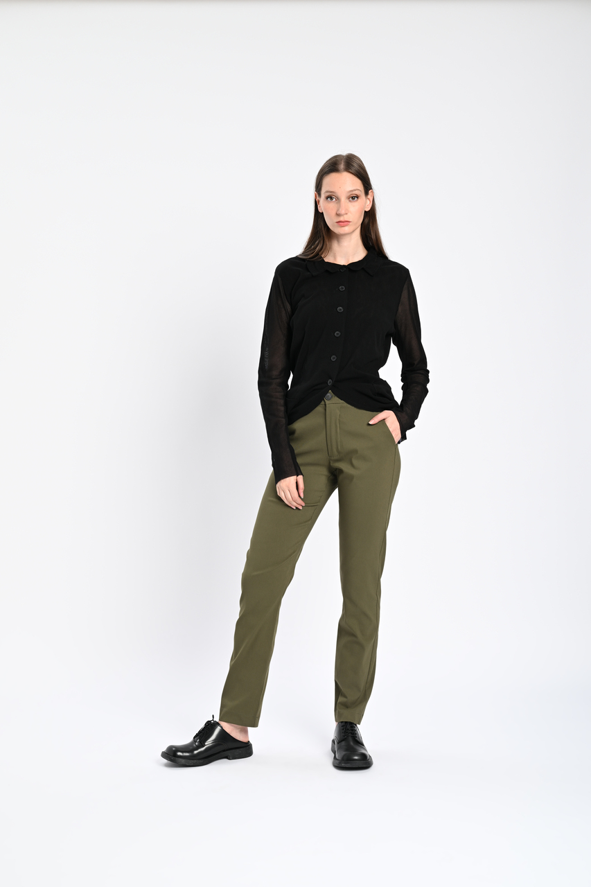 PAL OFFNER - STRAIGHT TROUSERS - OLIVE