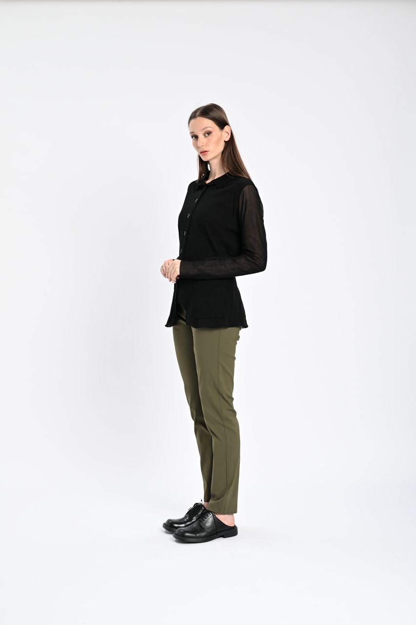 PAL OFFNER - STRAIGHT TROUSERS - OLIVE