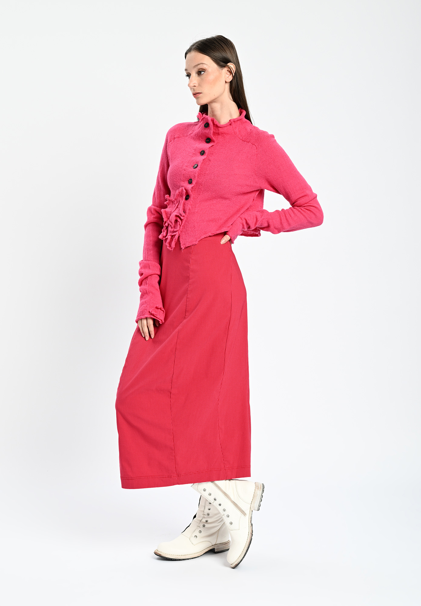 STUDIO RUNDHOLZ | BLACK LABEL - PENCIL SKIRT LONG - ROSE CHECK STUDIO RUNDHOLZ | BLACK LABEL - PENCIL SKIRT LONG - ROSE CHECK