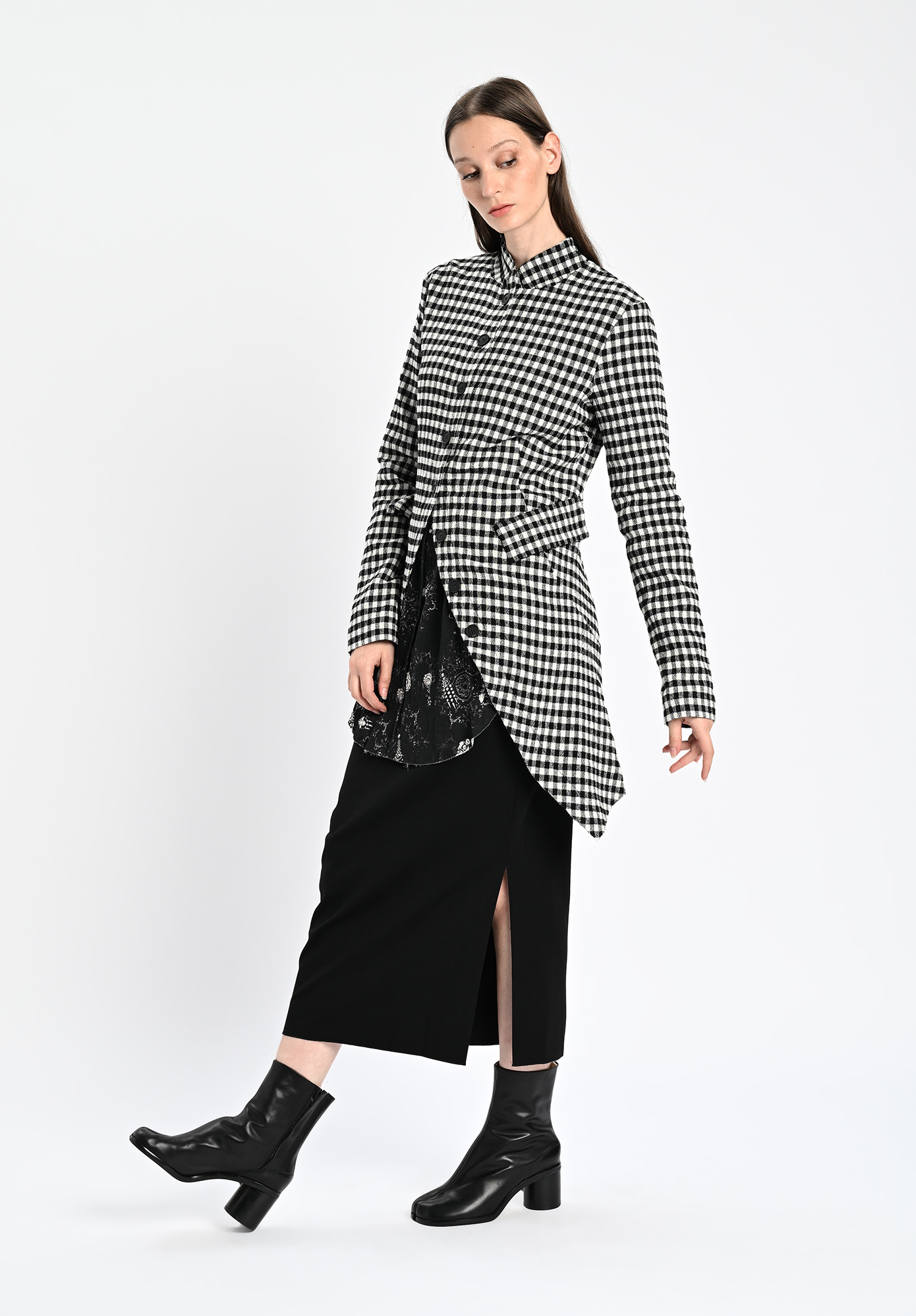 PAL OFFNER - PENGUIN COAT - CHECKED BLACK | WHITE