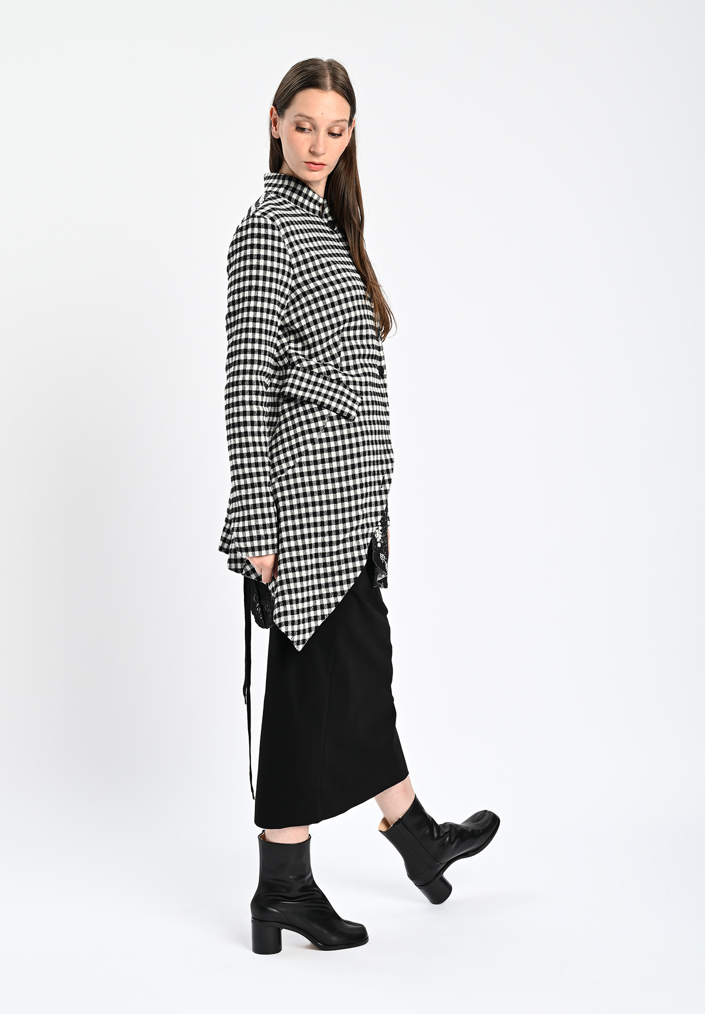 PAL OFFNER - PENGUIN COAT - CHECKED BLACK | WHITE