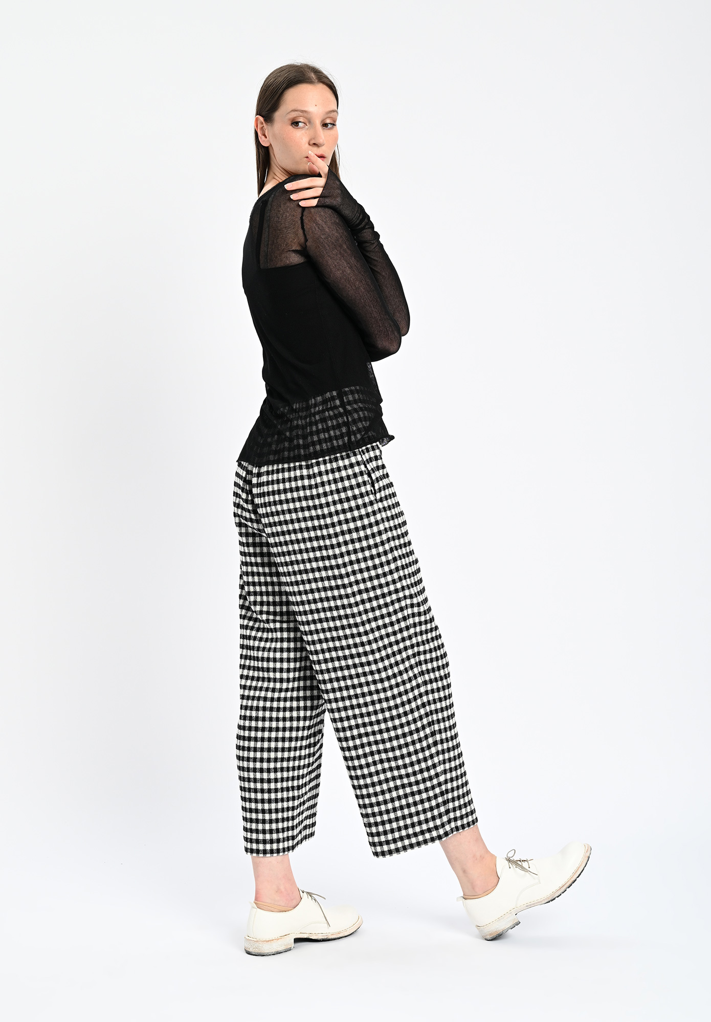 PAL OFFNER - CASUAL TROUSERS - CHECKED BLACK | WHITE PAL OFFNER - CASUAL TROUSERS - CHECKED BLACK | WHITE