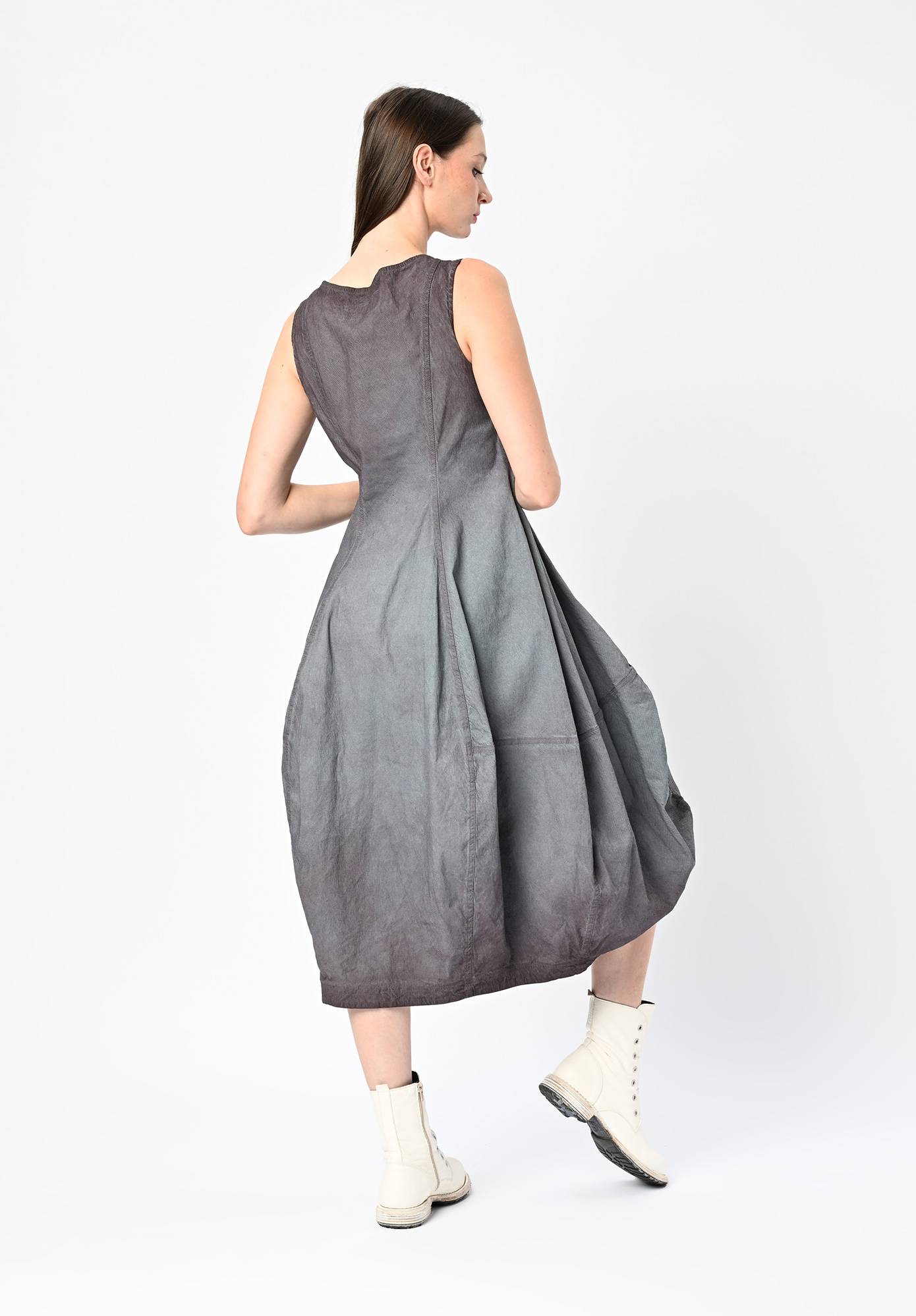 STUDIO RUNDHOLZ DIP - GATHER PANEL DRESS - FLAMINGO REVERSE