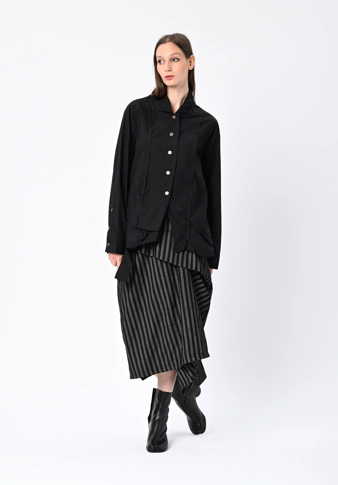 MOYURU - LUCENT ABSTRACT SHIRT - BLACK