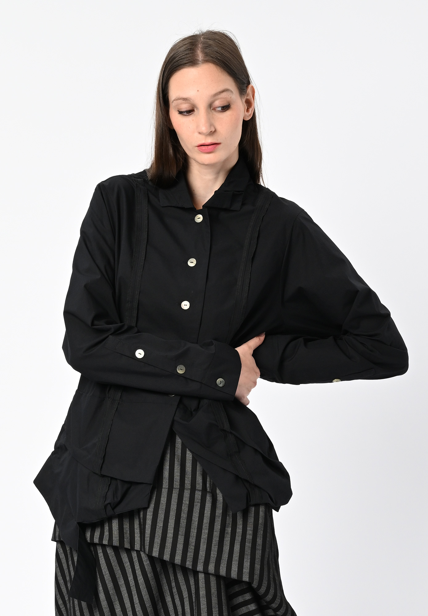 MOYURU - LUCENT ABSTRACT SHIRT - BLACK