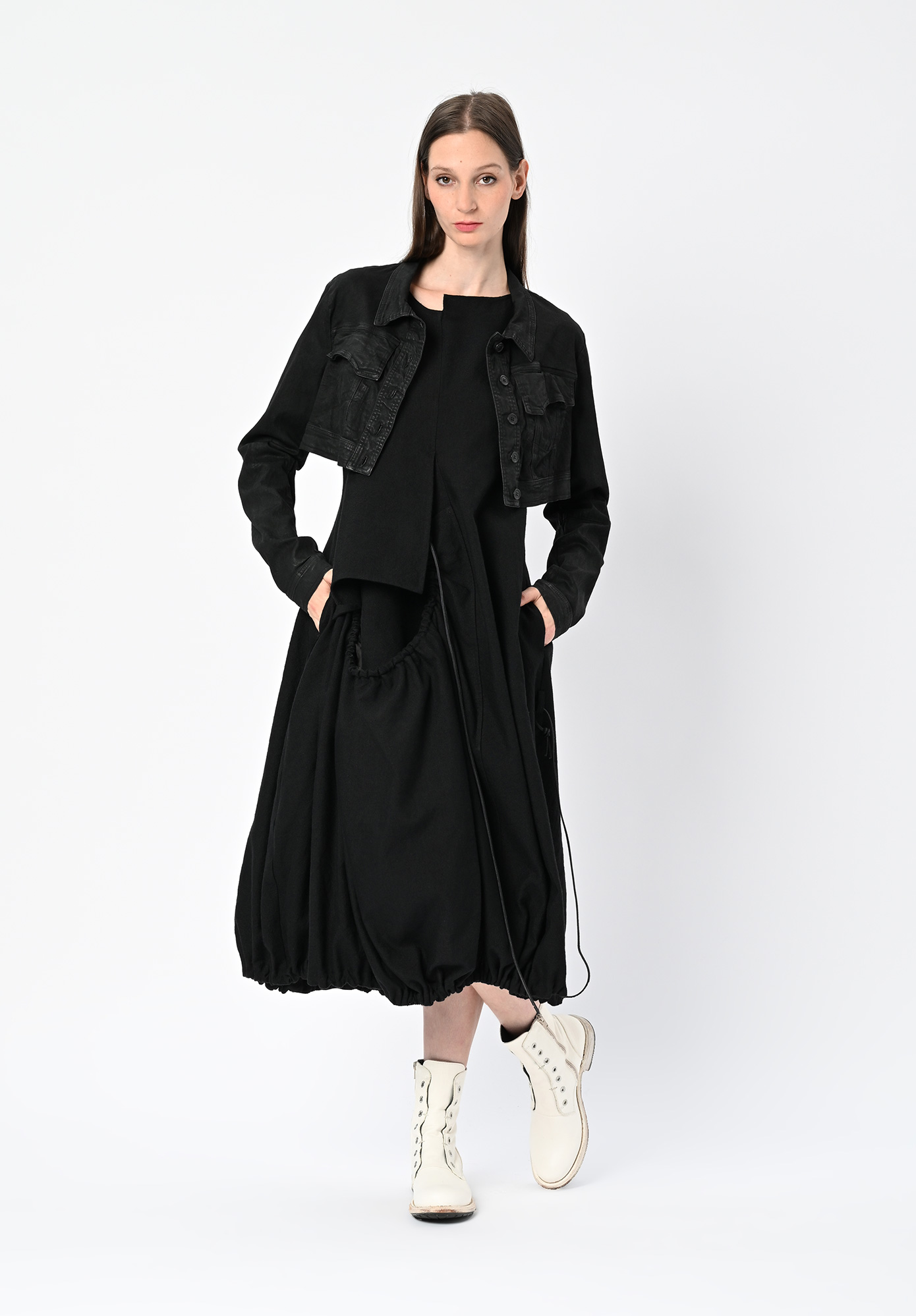 STUDIO RUNDHOLZ | MAINLINE - CROPPED JACKET - BLACK GLOSS