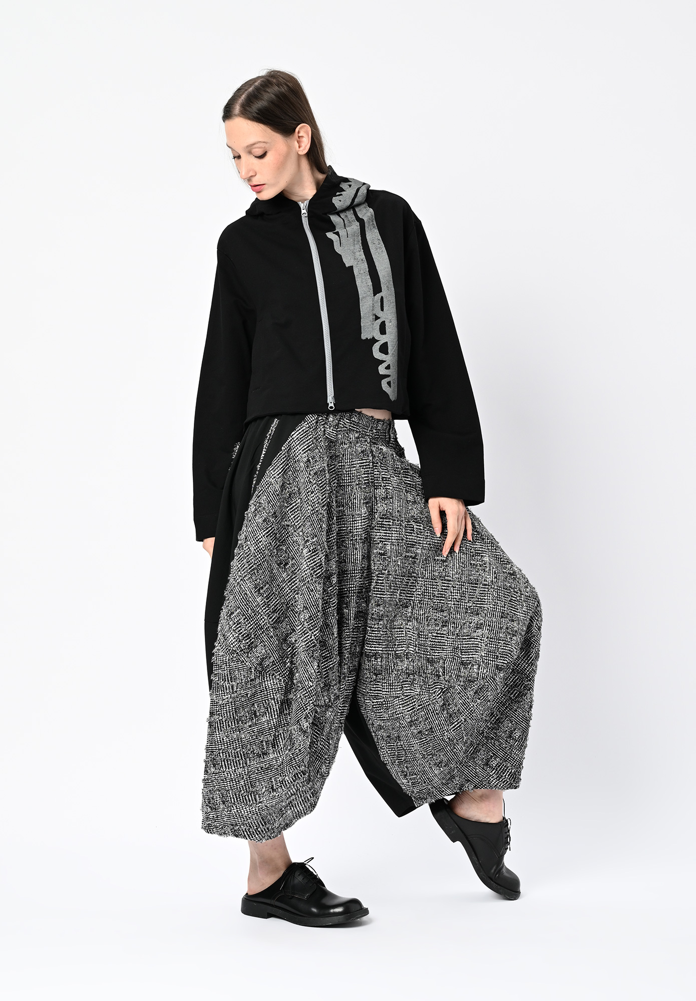 MOYURU - CROSSHATCH TULIP PANT - BLACK