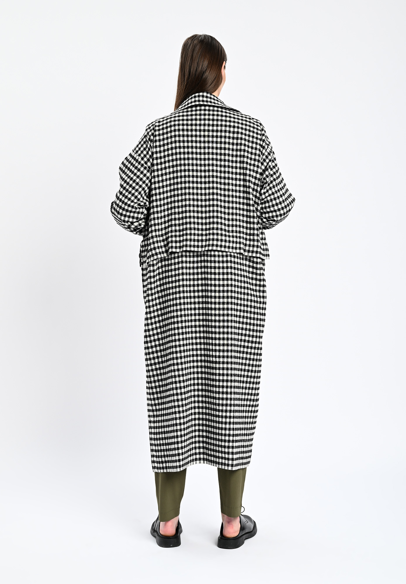 PAL OFFNER - 2 IN 1 COAT - CHECKED BLACK | WHITE