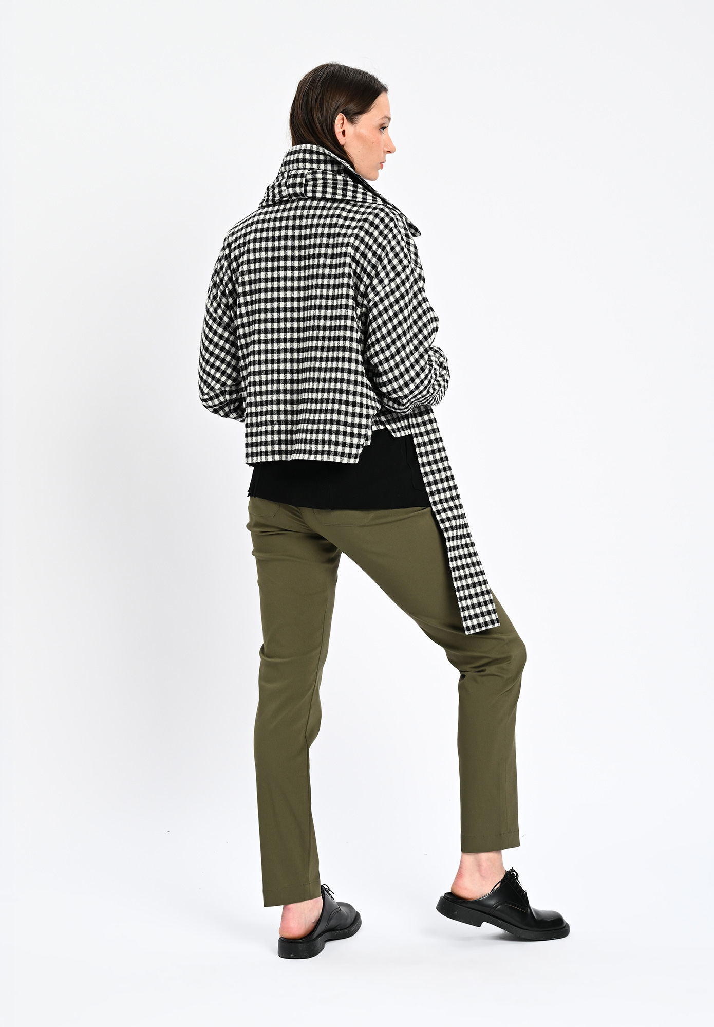 PAL OFFNER - 2 IN 1 COAT - CHECKED BLACK | WHITE