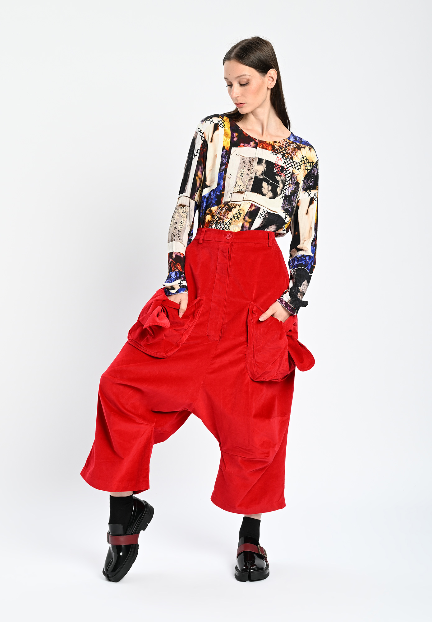 STUDIO RUNDHOLZ | BLACK LABEL - BOW POCKET DROP CROTCH PANT - ROSE