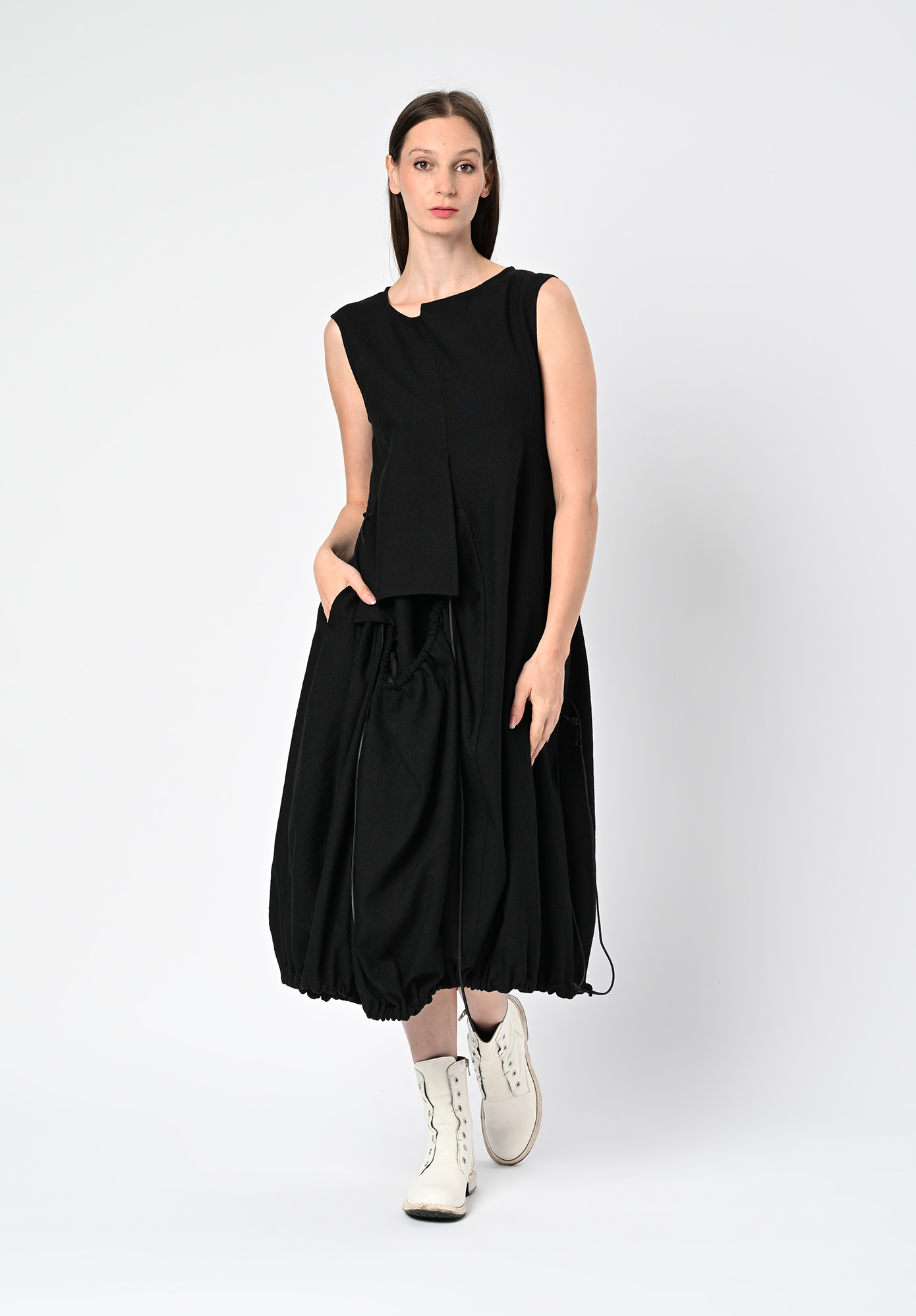 STUDIO RUNDHOLZ MAINLINE - PANELLED DRESS - BLACK