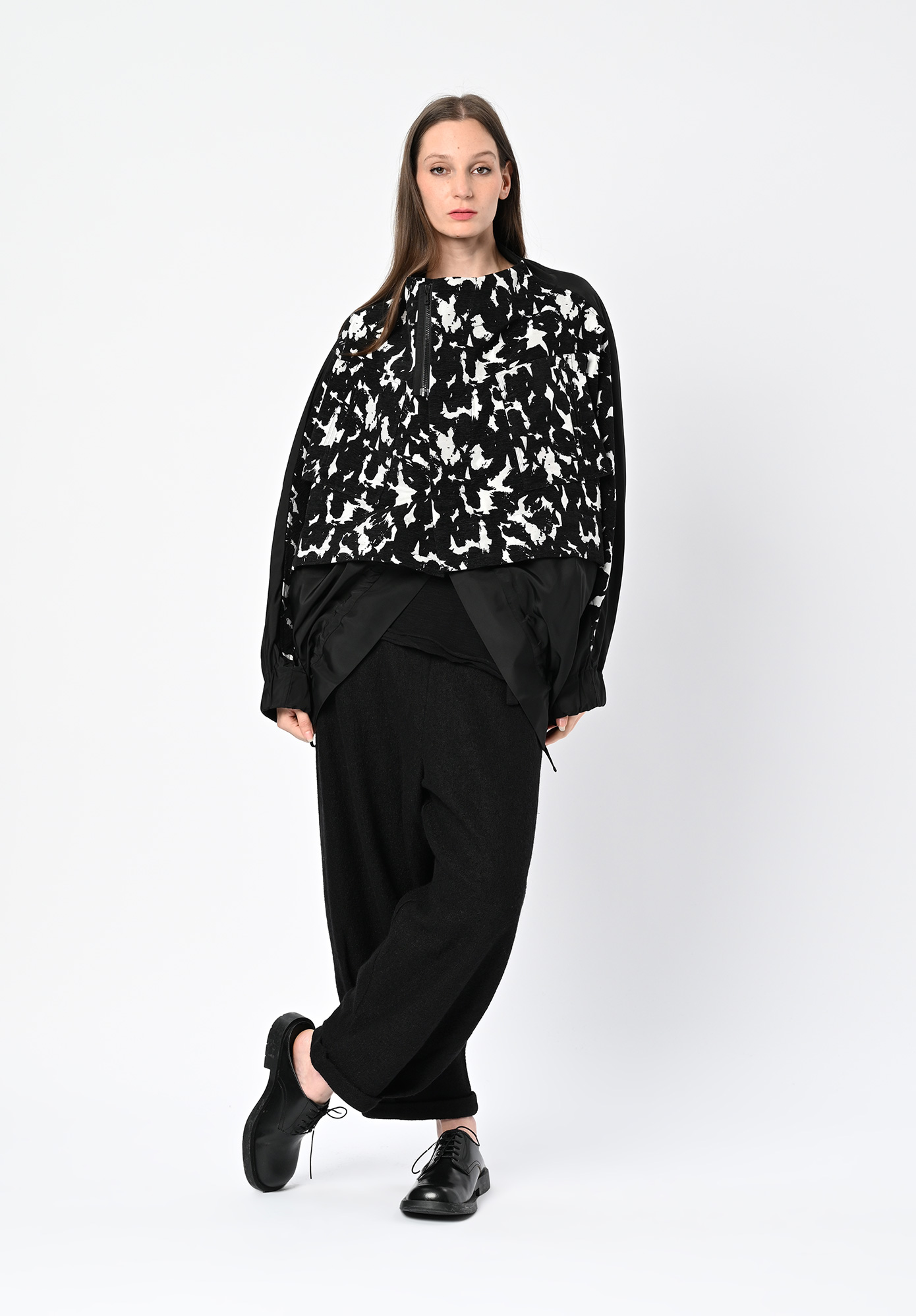 MOYURU - TWO TONE JACKET - BLACK COMBO