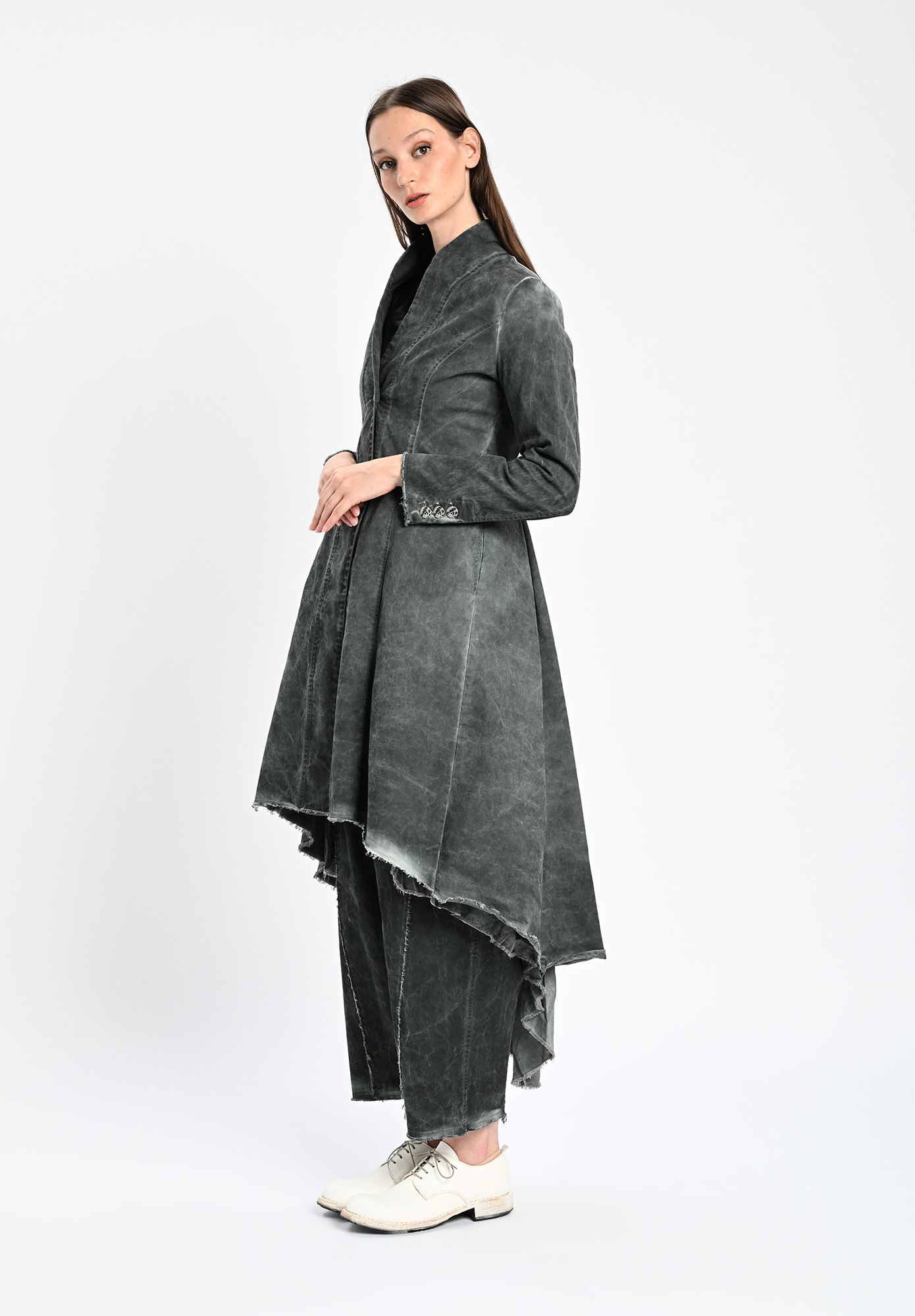 SANCTAMUERTE - LONG COAT - EMERALD GREY