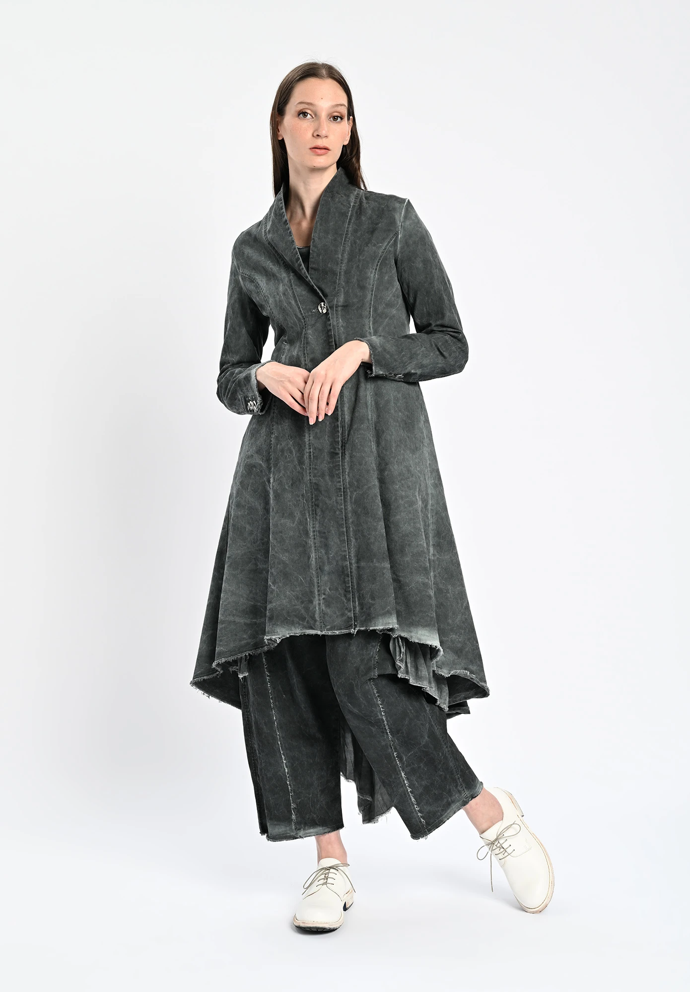 SANCTAMUERTE - LONG COAT - EMERALD GREY