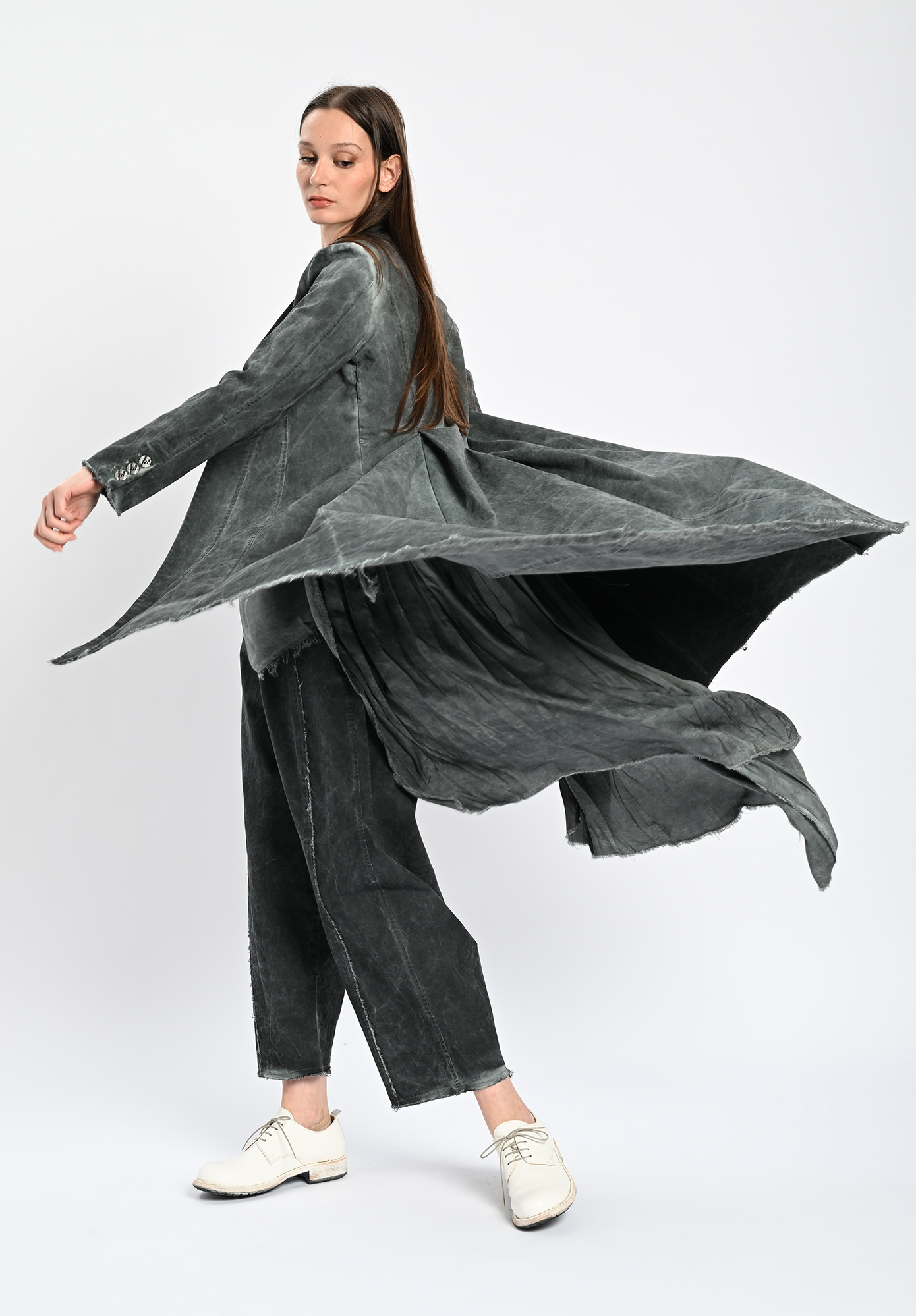 SANCTAMUERTE - LONG COAT - EMERALD GREY