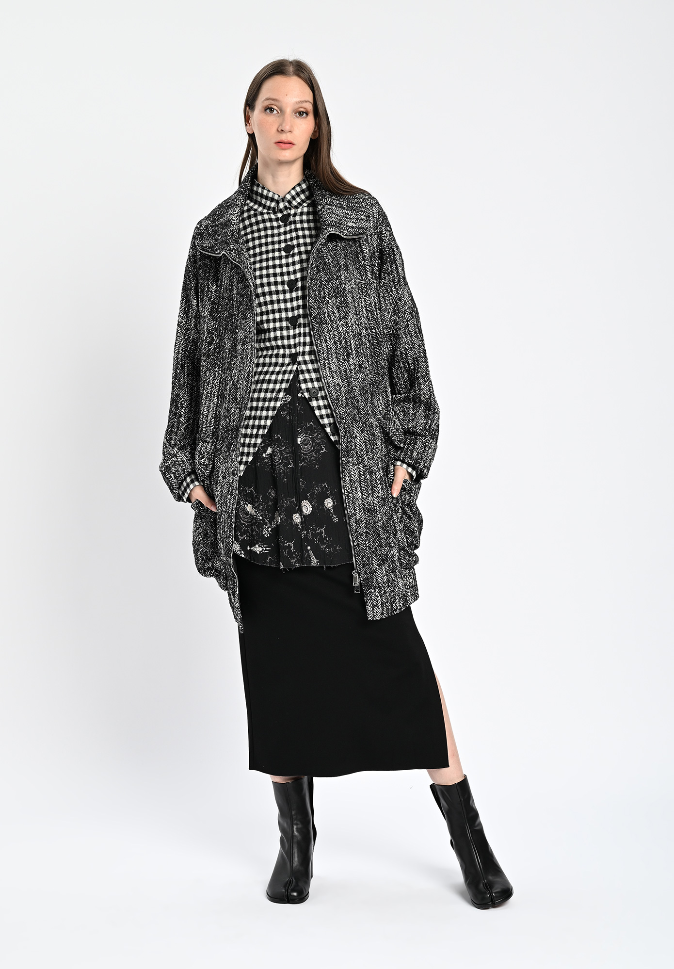PAL OFFNER - OVERSIZE COAT - BLACK | WHITE PAL OFFNER - OVERSIZE COAT - BLACK | WHITE