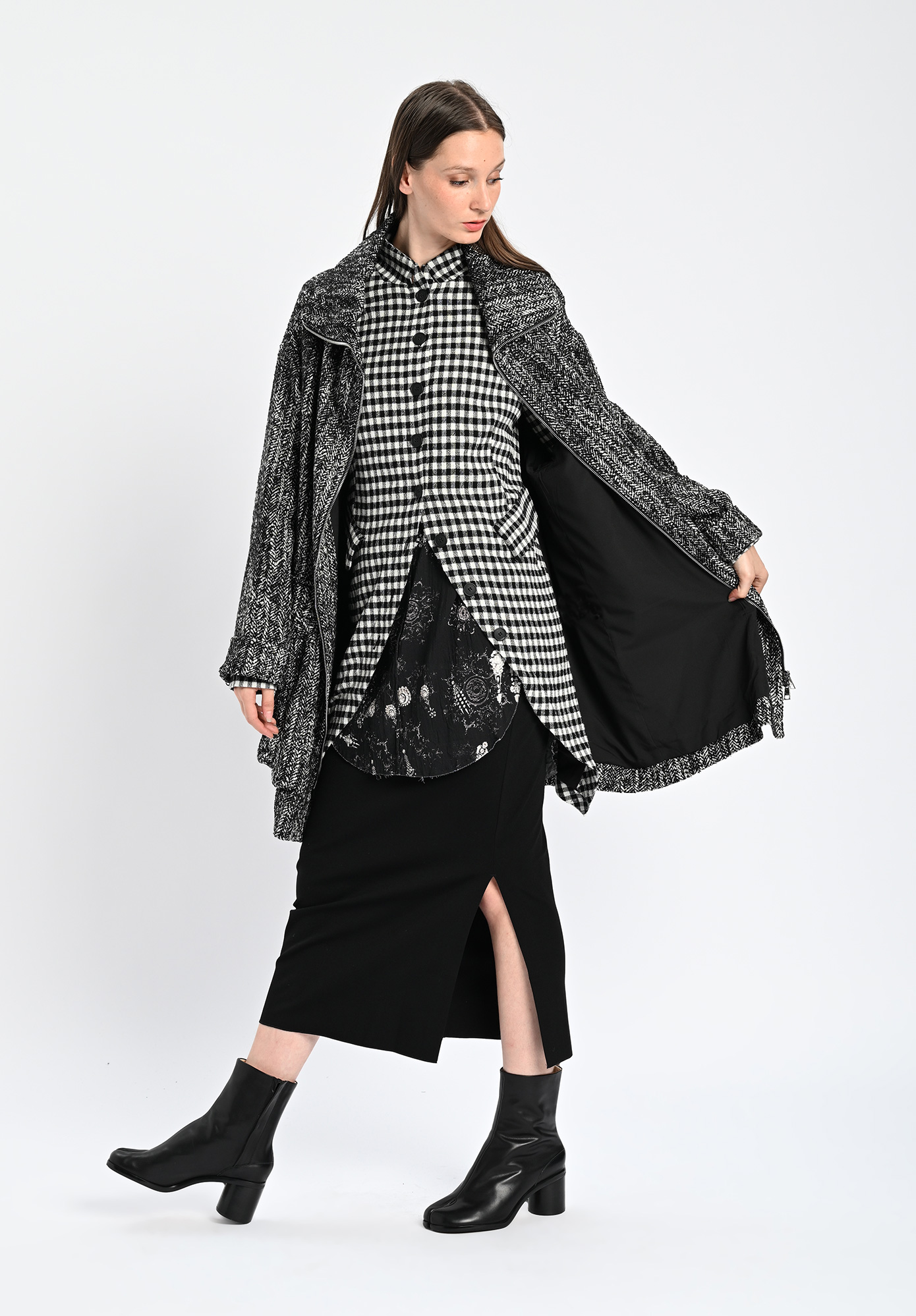 PAL OFFNER - OVERSIZE COAT - BLACK | WHITE PAL OFFNER - OVERSIZE COAT - BLACK | WHITE