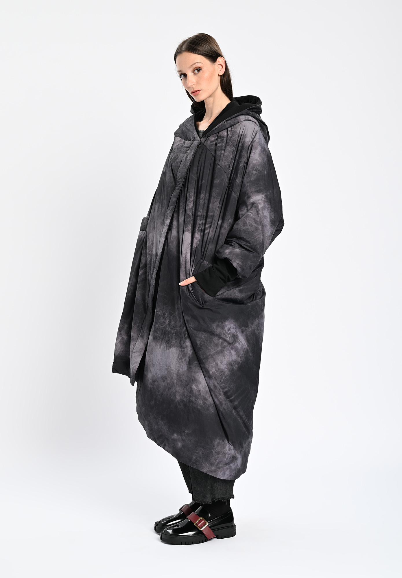 SANCTAMUERTE - PLUMINO LUNGO COAT - ASH GREY