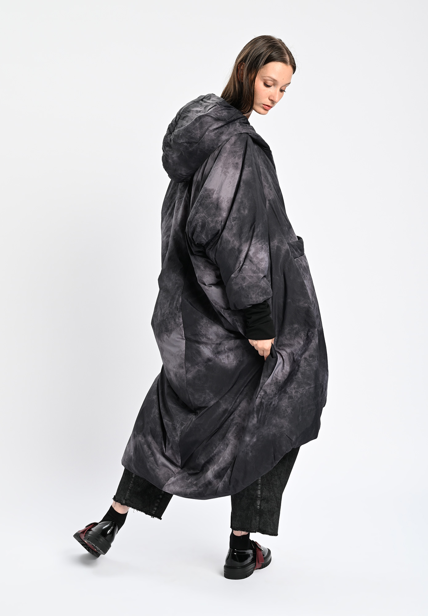 SANCTAMUERTE - PLUMINO LUNGO COAT - ASH GREY