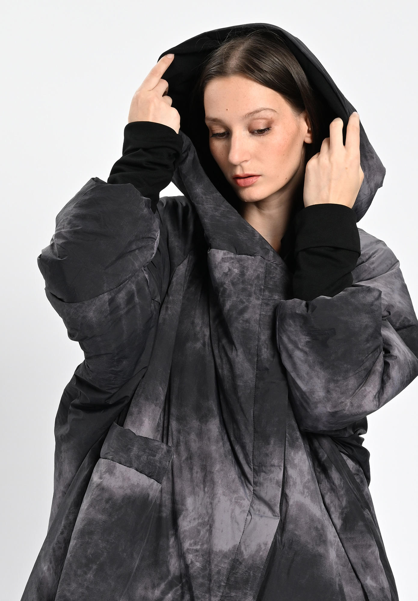 SANCTAMUERTE - PLUMINO LUNGO COAT - ASH GREY