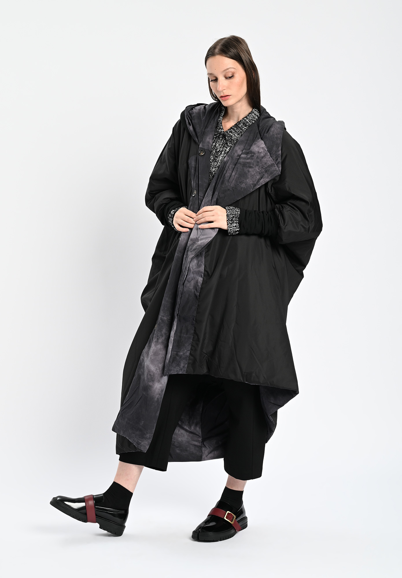 SANCTAMUERTE - PLUMINO LUNGO COAT - ASH GREY