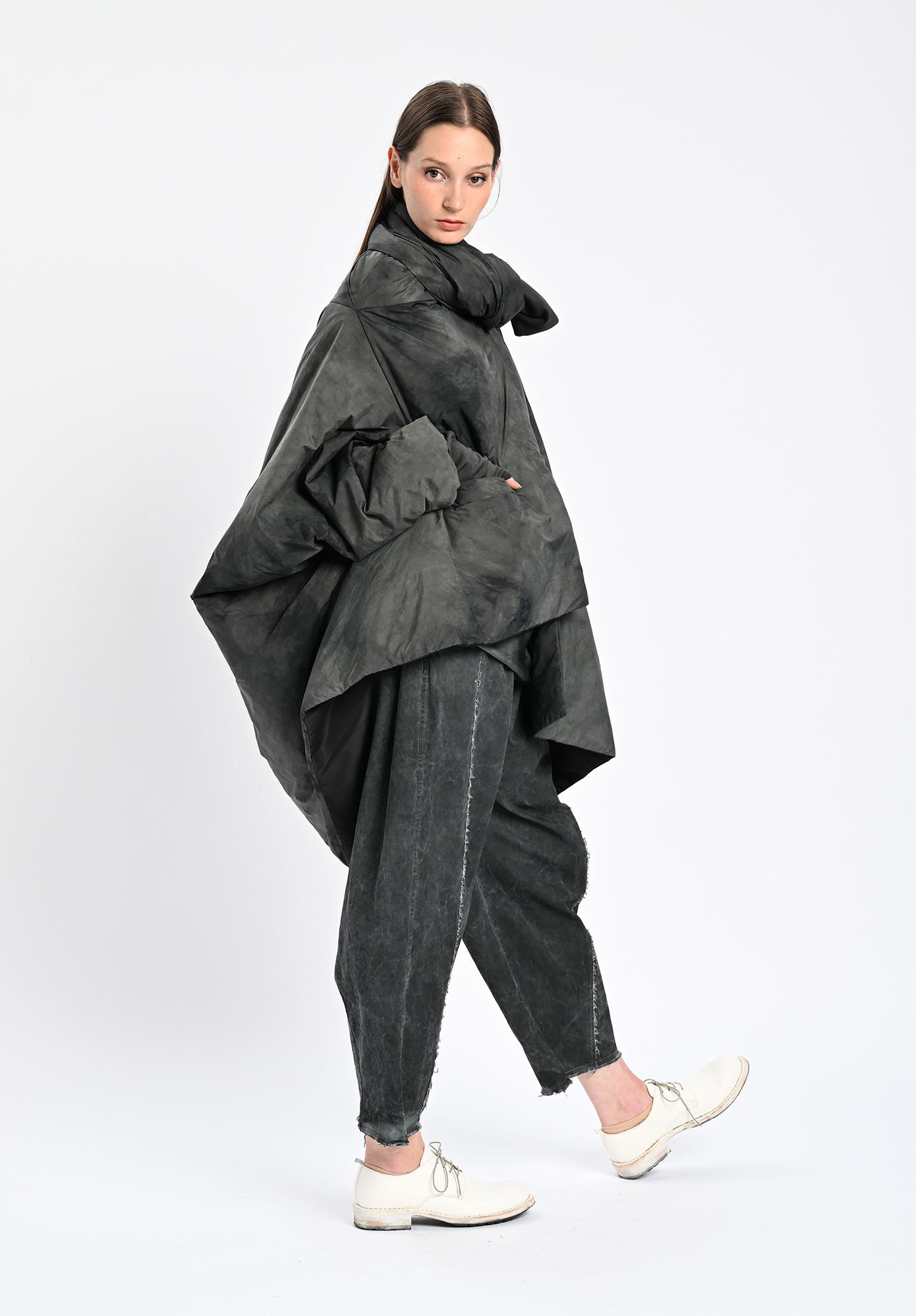 SANCTAMUERTE - PLUMINO MIDI JACKET - EMERALD GREY