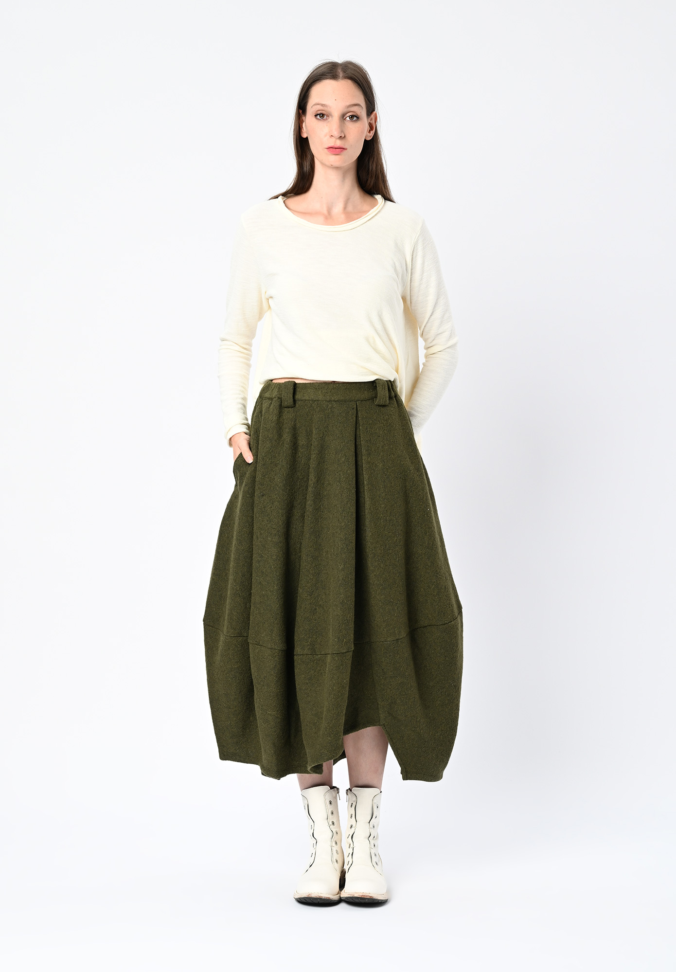 MOYURU - VISIONAIRE PANEL SKIRT - KHAKI