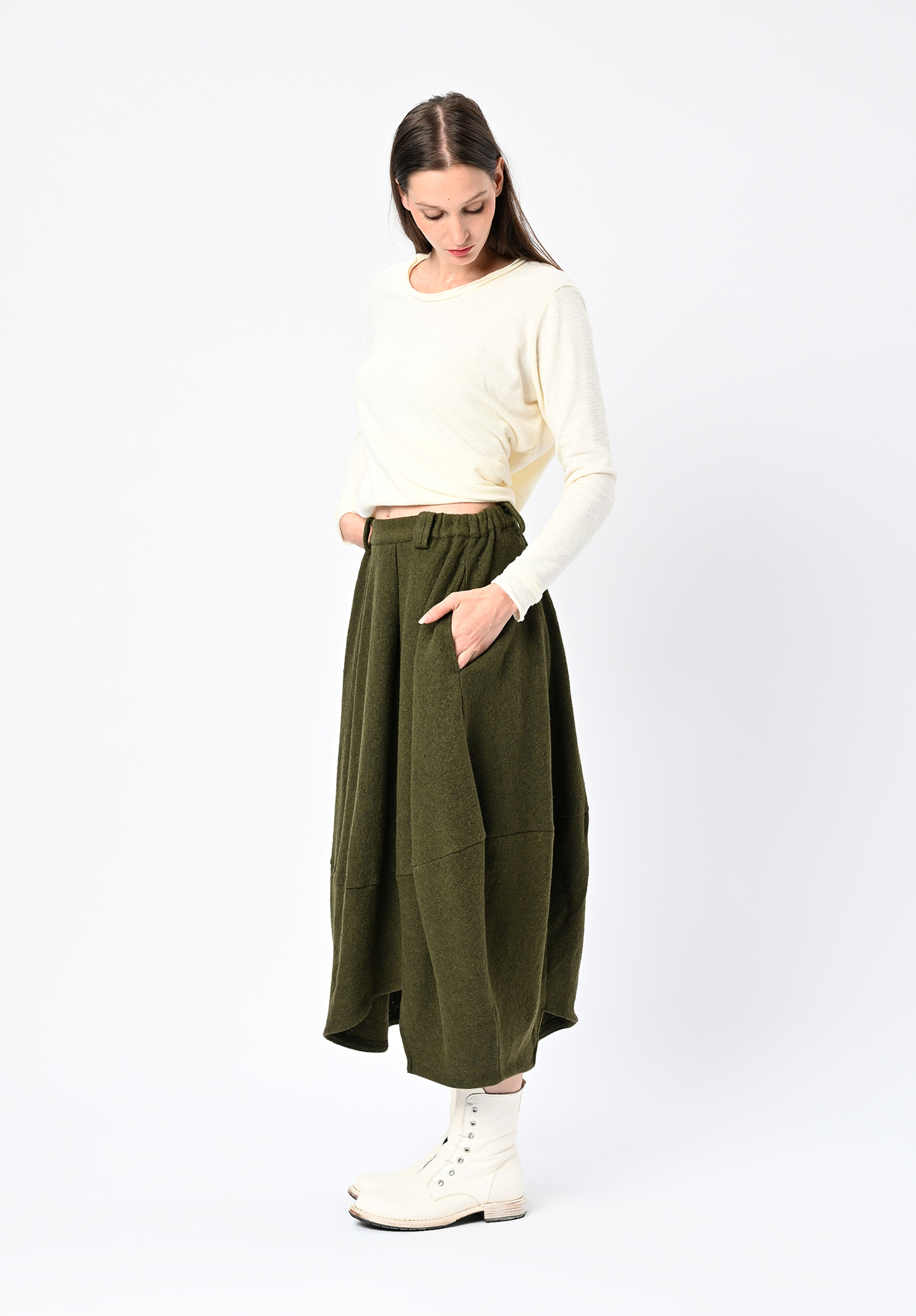 MOYURU - VISIONAIRE PANEL SKIRT - KHAKI