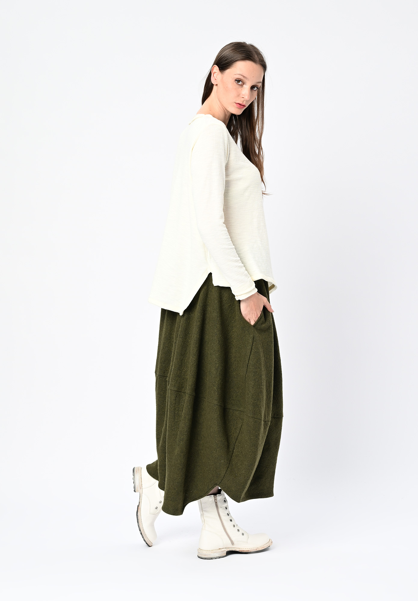 MOYURU - VISIONAIRE PANEL SKIRT - KHAKI