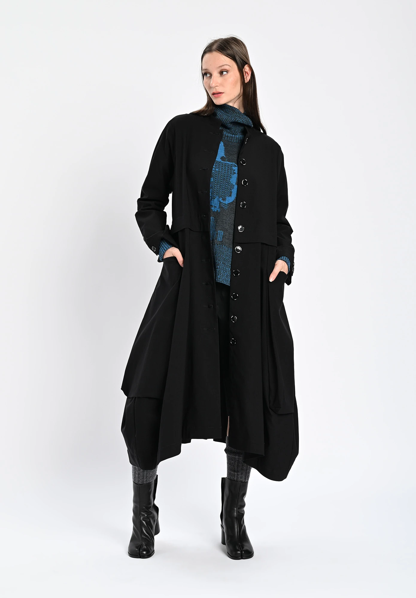 MM SÖHN  - DRESSAGE EXTENDED POCKET COAT - BLACK