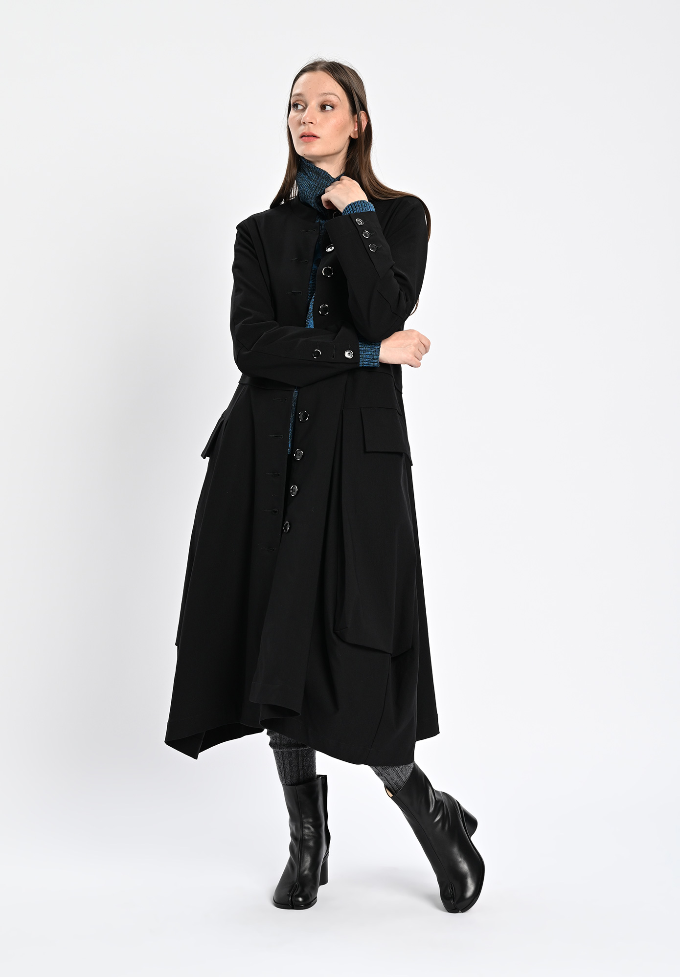 MM SÖHN  - DRESSAGE EXTENDED POCKET COAT - BLACK