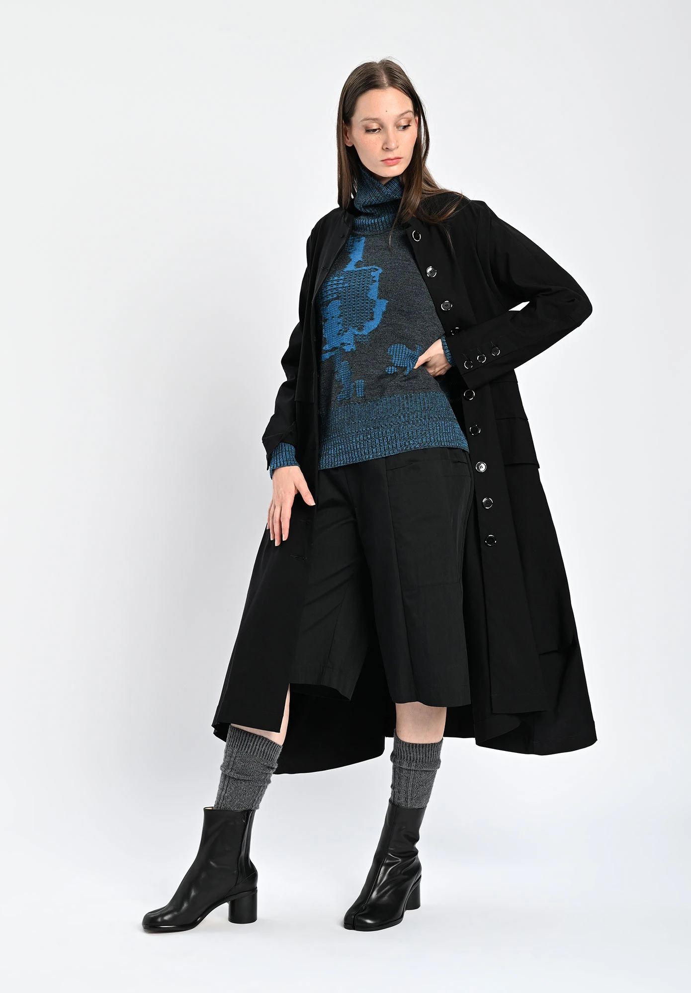 MM SÖHN  - DRESSAGE EXTENDED POCKET COAT - BLACK