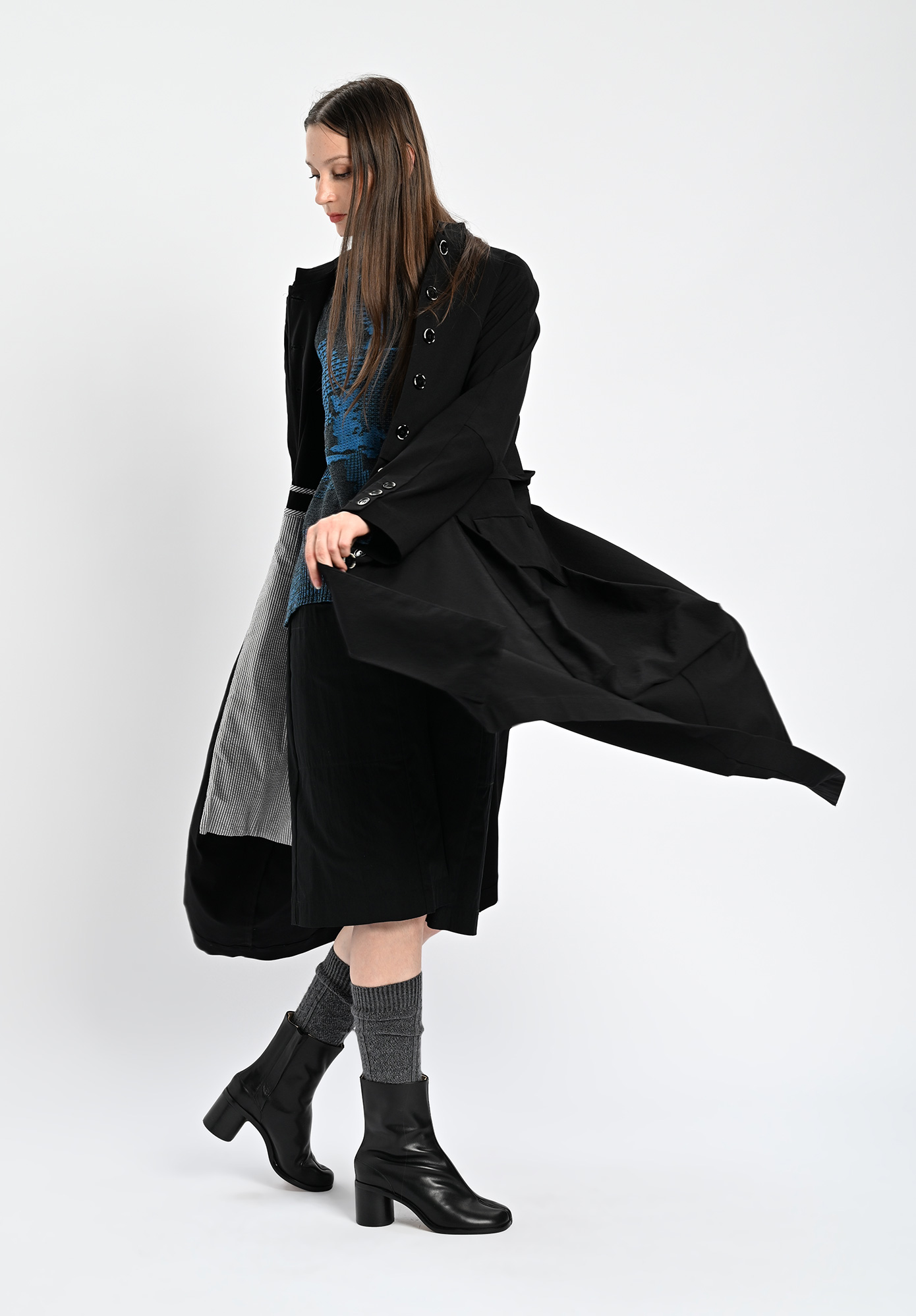 MM SÖHN  - DRESSAGE EXTENDED POCKET COAT - BLACK