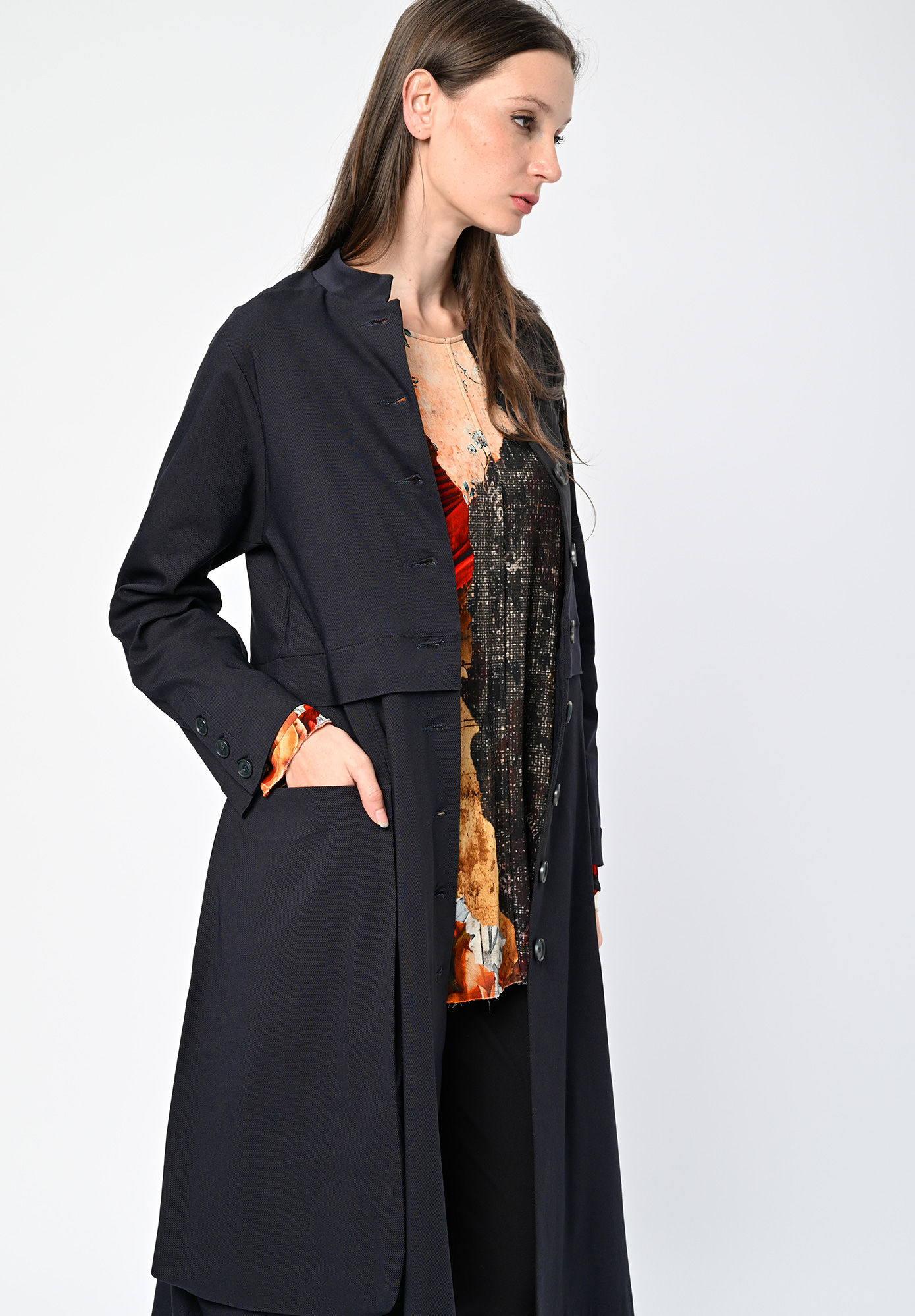 MM SÖHN  - DRESSAGE EXTENDED POCKET COAT - SLATE