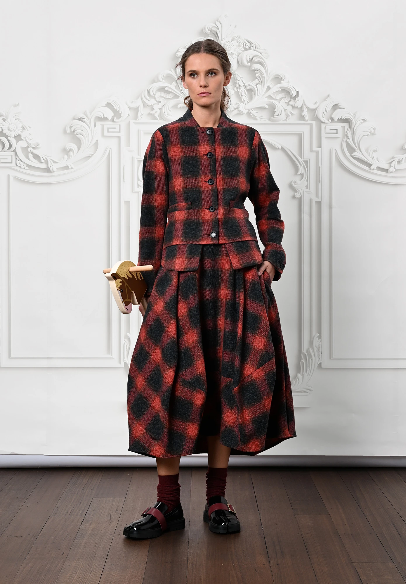 MM SÖHN - SHOW JUMP JACKET - RED PLAID MULTI
