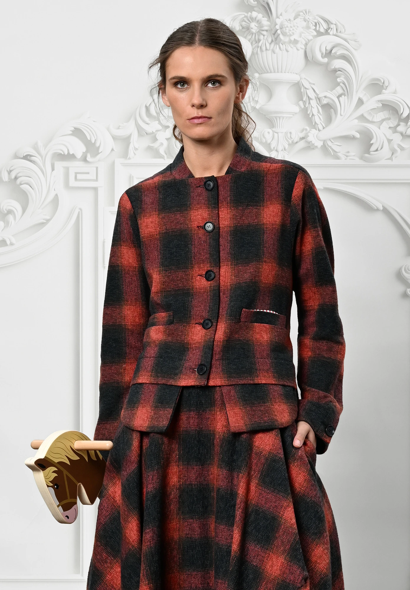 MM SÖHN - SHOW JUMP JACKET - RED PLAID MULTI