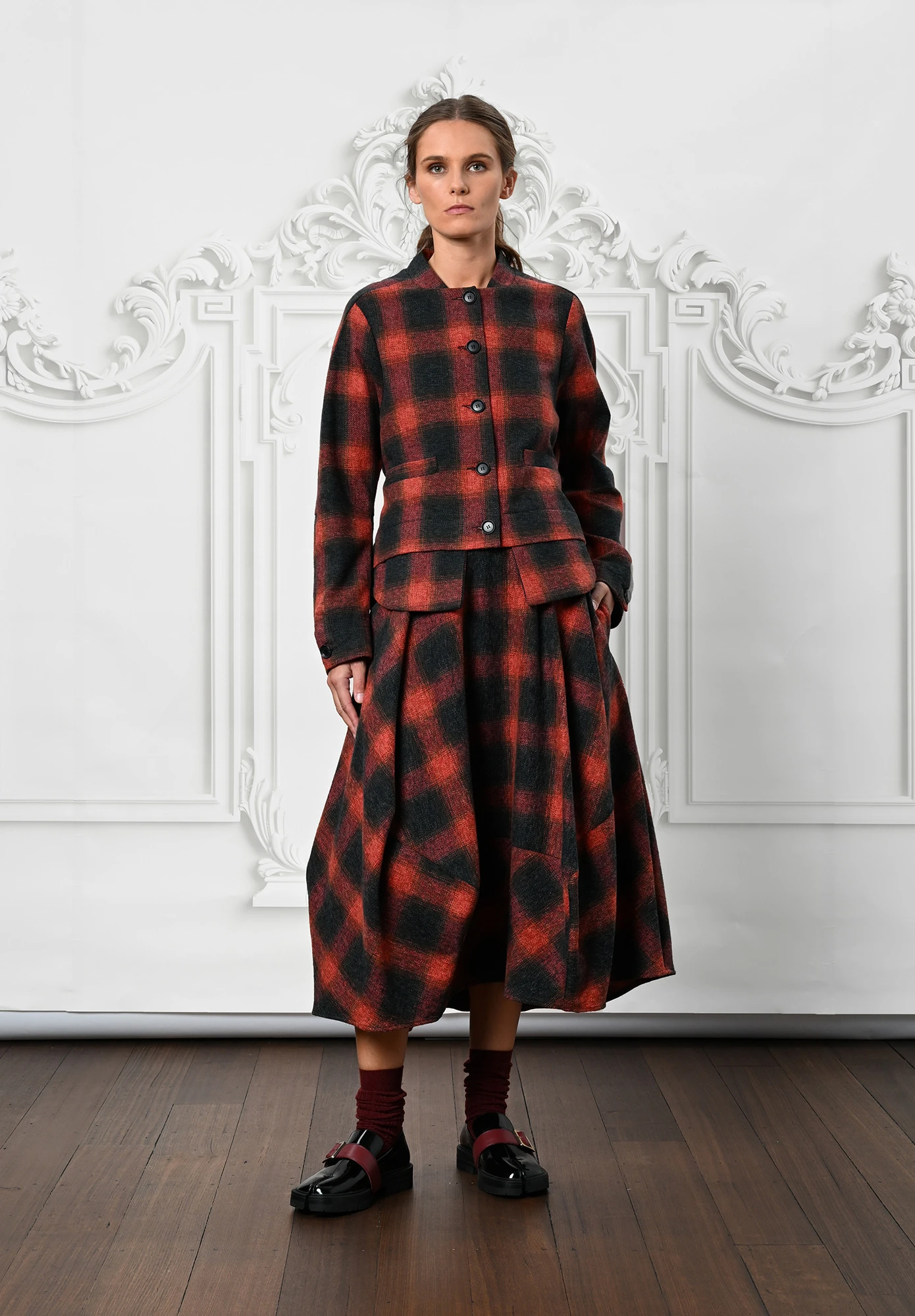 MM SÖHN - SHOW JUMP JACKET - RED PLAID MULTI