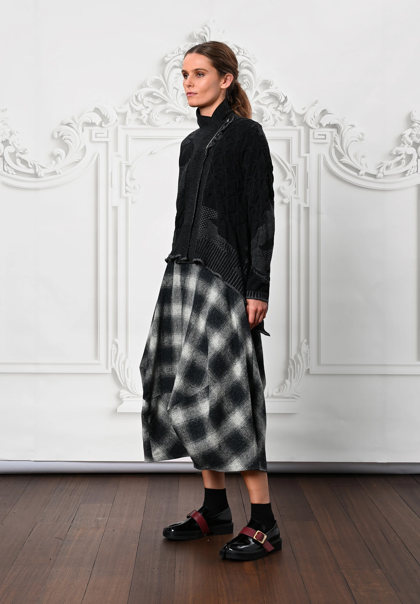 MM SÖHN - POSITION SKIRT - BLACK | SILVER PLAID MM SÖHN - POSITION SKIRT - BLACK | SILVER PLAID