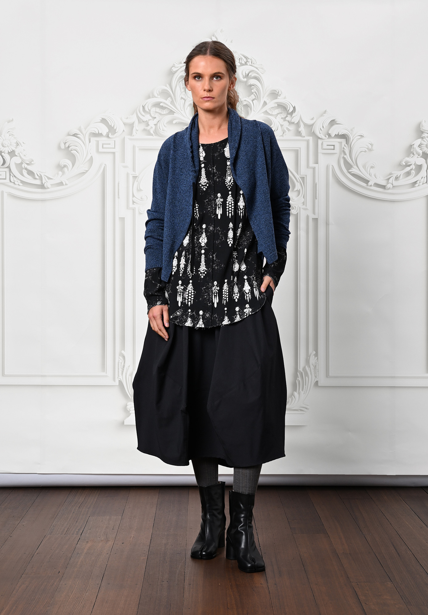 MM SÖHN - INDEX ROTATE CARDIGAN - DENIM MIX