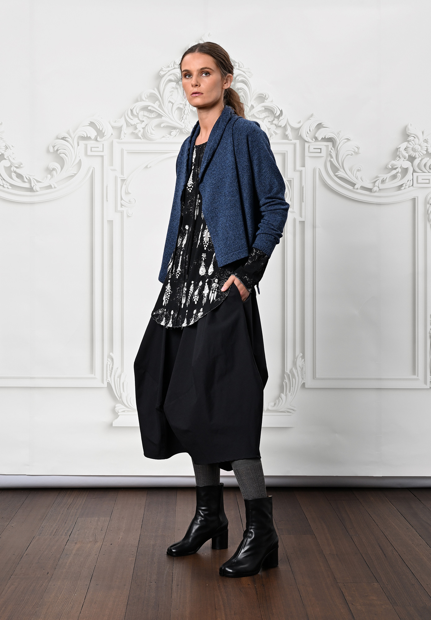 MM SÖHN - INDEX ROTATE CARDIGAN - DENIM MIX MM SÖHN - INDEX ROTATE CARDIGAN - DENIM MIX