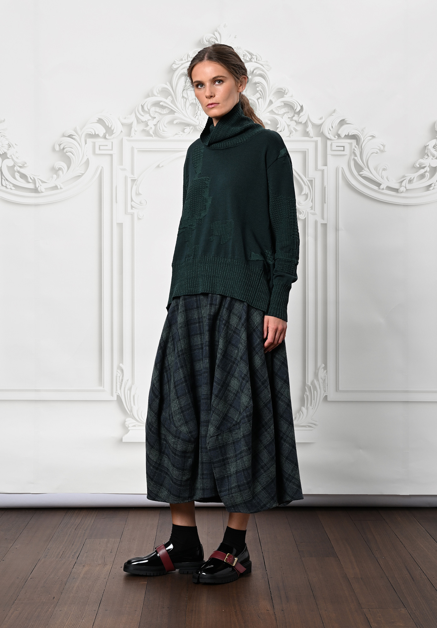 MM SÖHN - MOSAIC INLAY JUMPER - THYME | KELP MM SÖHN - MOSAIC INLAY JUMPER - THYME | KELP