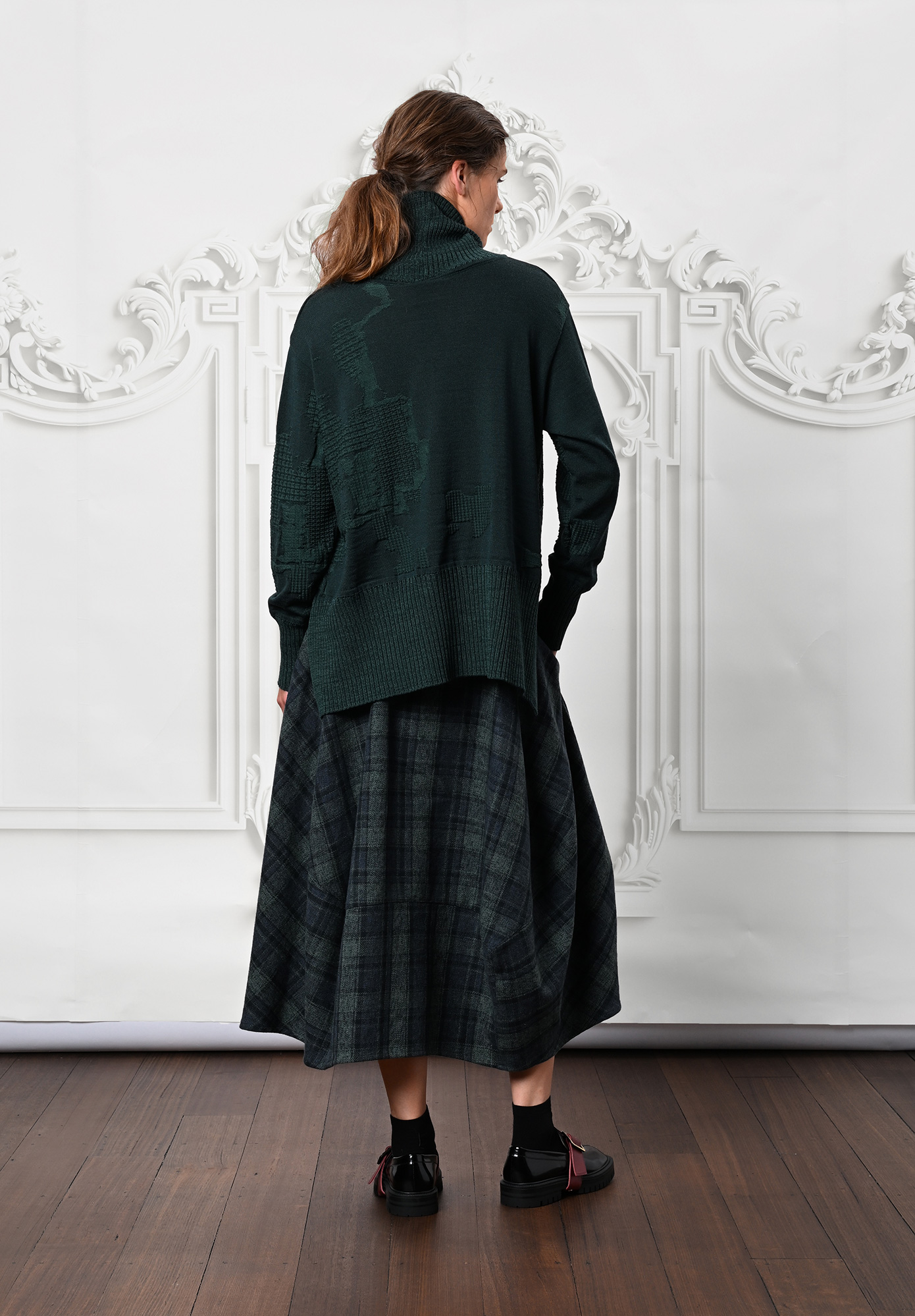 MM SÖHN - MOSAIC INLAY JUMPER - THYME | KELP MM SÖHN - MOSAIC INLAY JUMPER - THYME | KELP