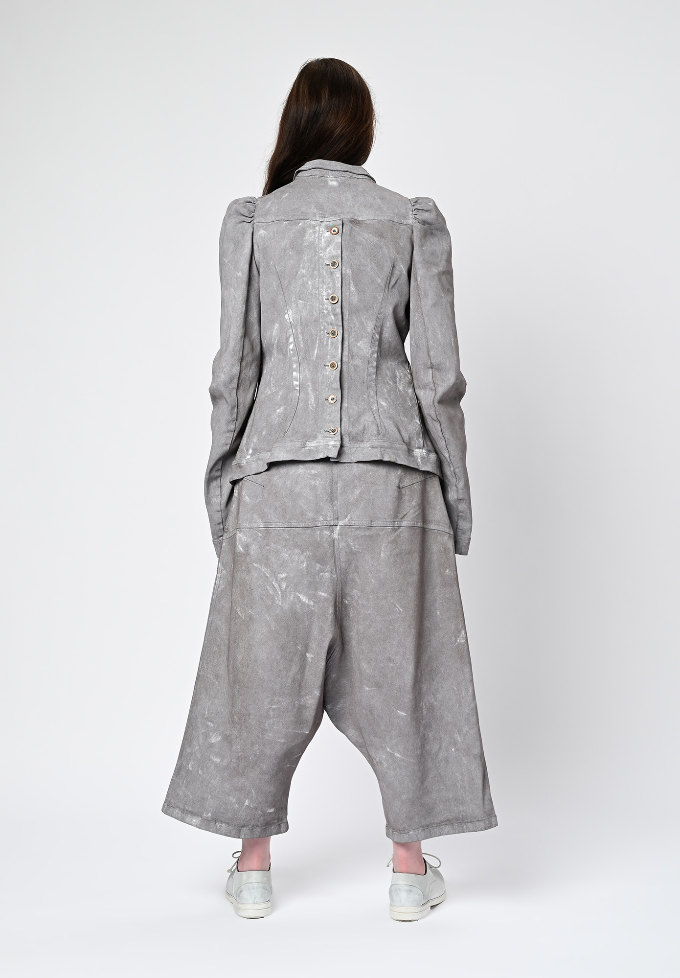 STUDIO RUNDHOLZ | DIP - WIDE LEG DROP CROTCH PANT WITH DEEP POCKETS - AMBER FOG STUDIO RUNDHOLZ | DIP - WIDE LEG DROP CROTCH PANT WITH DEEP POCKETS - AMBER FOG