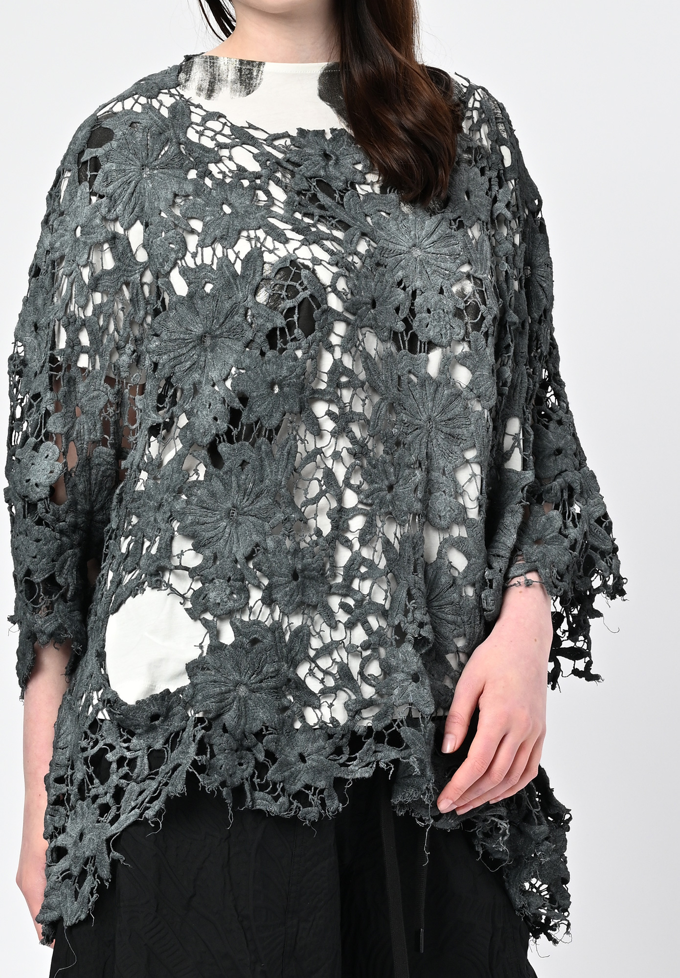 STUDIO RUNDHOLZ | DIP - RAW EDGE RELAXED TOP - BLACK FOG STUDIO RUNDHOLZ | DIP - RAW EDGE RELAXED TOP - BLACK FOG
